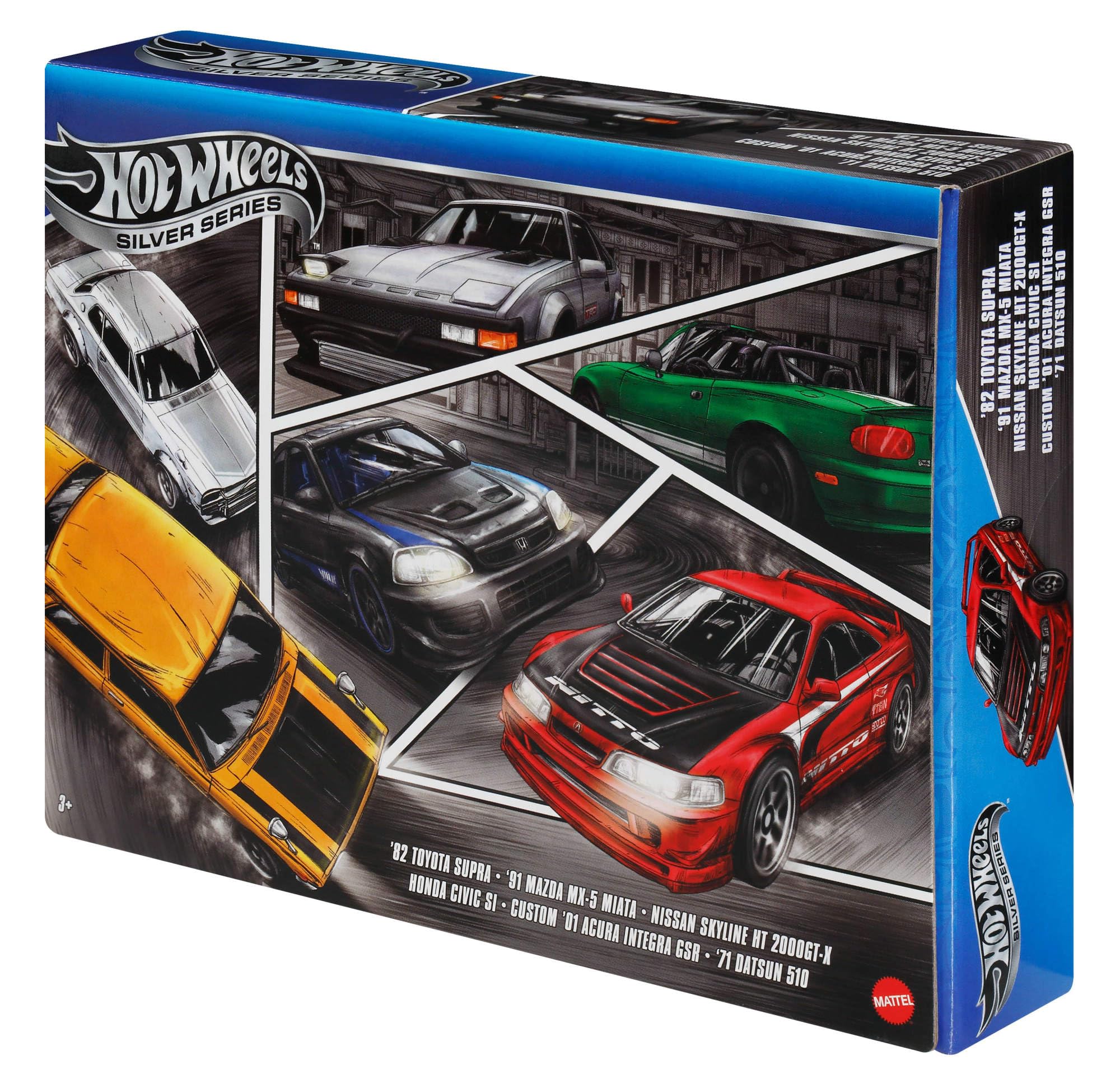 Hot Wheels 1:64 Scale Die-Cast Toy Cars - Set of 6 Japanese Vehicles for Kids 3+