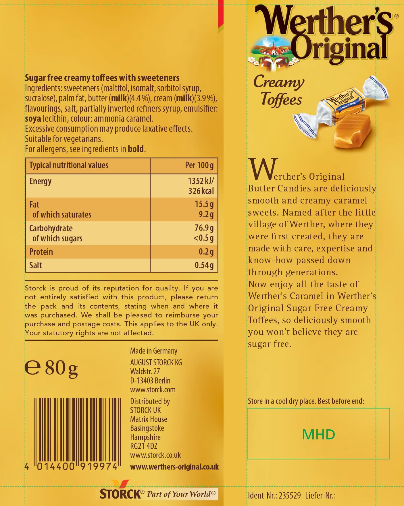 Werther's Original Sugar-Free Creamy Toffees, Gluten-Free Individually Wrapped Treats 5