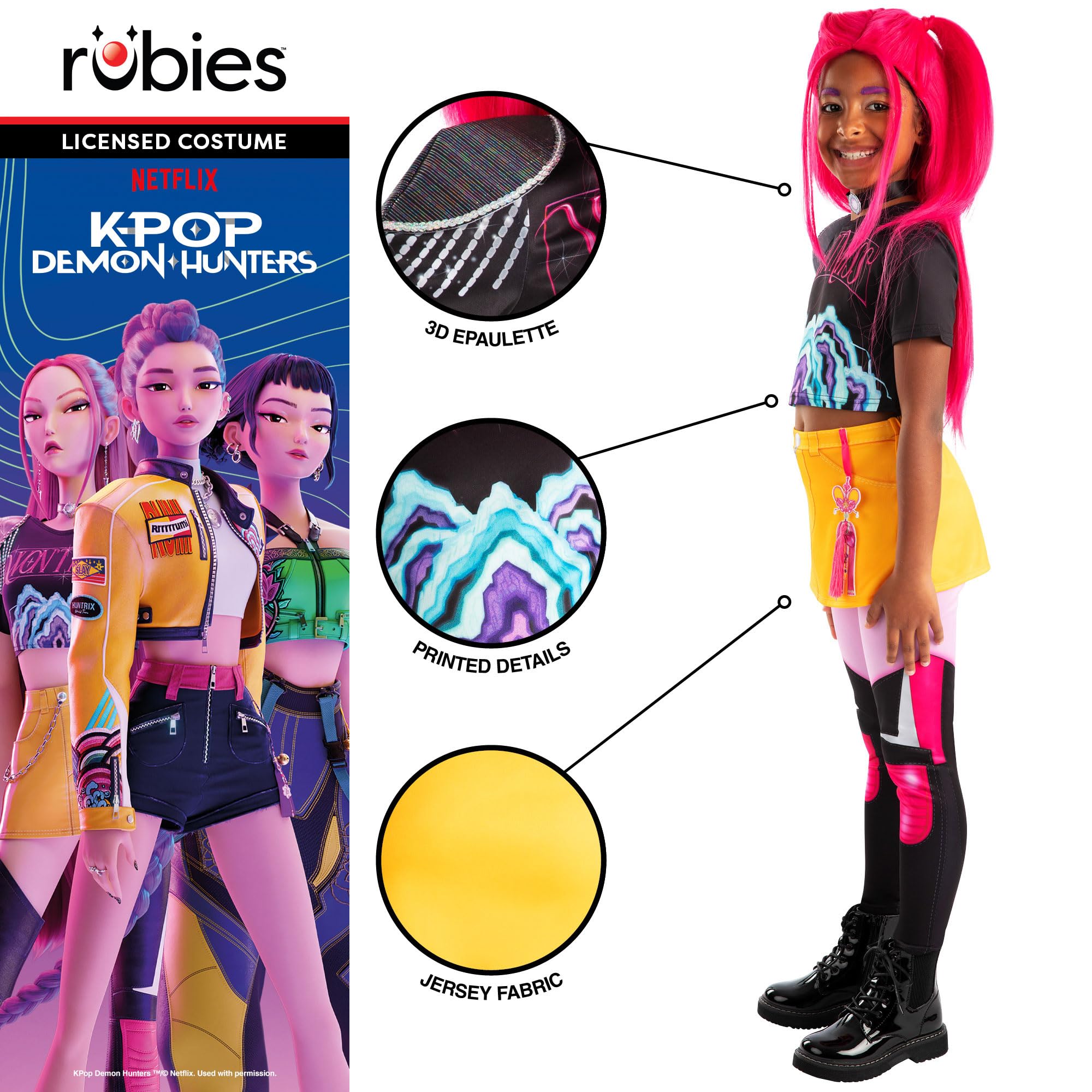 Rubies Official K-Pop Demon Hunters Mira Child Costume | Size 6-7 Years | Polyester 4