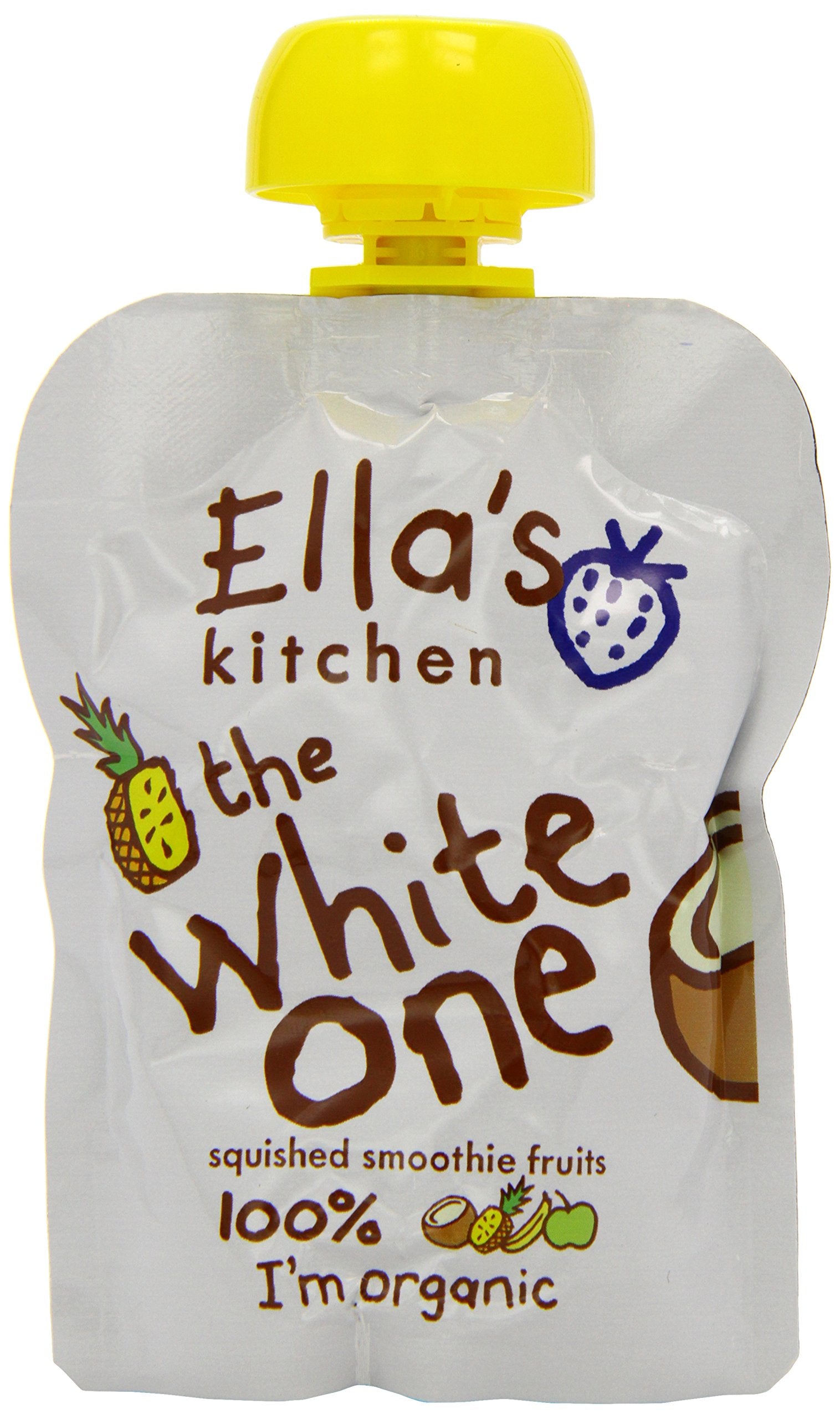 Ella's Kitchen Organic The White One Smoothie Fruit Pouch - Suitable for 6+ Months | 4 x 90g