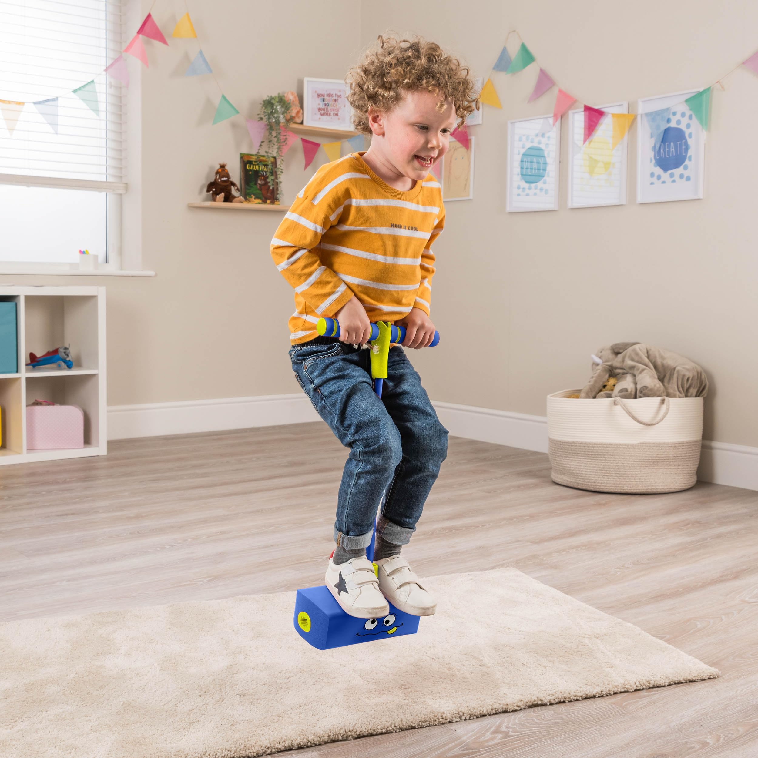 Toyrific Jump ‘N’ Bouncer Bungee Hopper - Foam Pogo Jumper for Kids 3+ | Max 50kg | Blue 3
