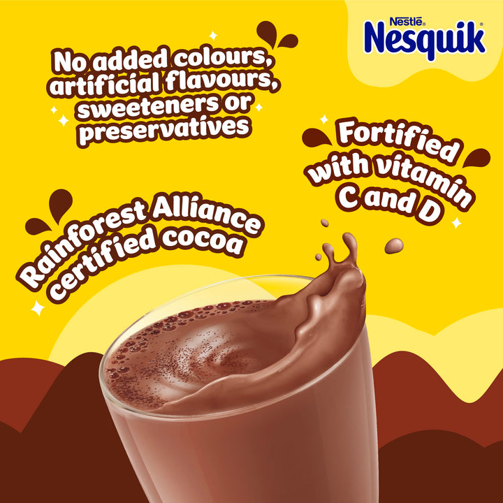 Nesquik Hot Chocolate Powder 400g - Gluten Free, No Artificial Ingredients, Sustainably Sourced Cocoa