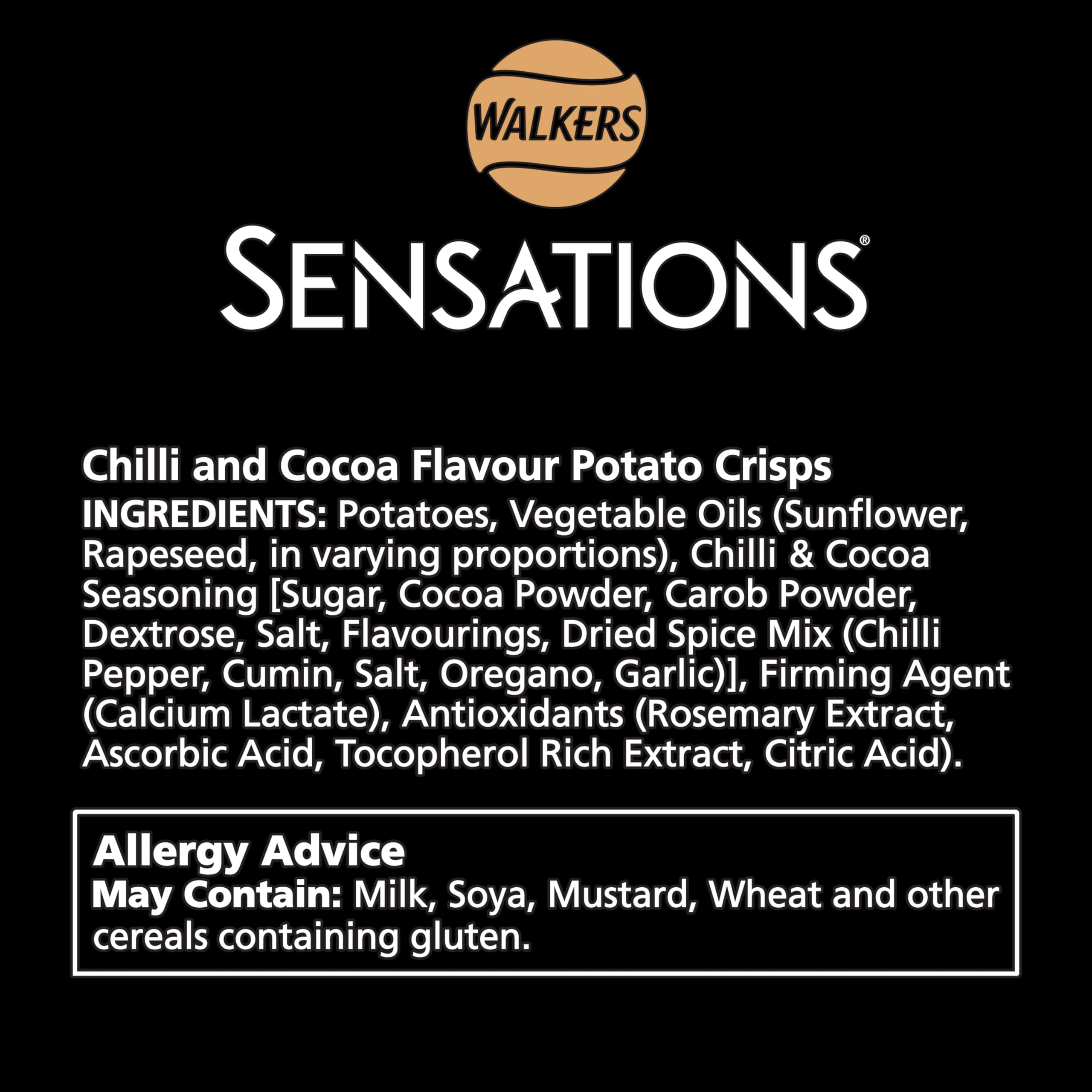 Walkers Sensations Chilli & Cocoa Sharing Crisps - Thicker Cut | No Added MSG | Vegetarian | 150g 3