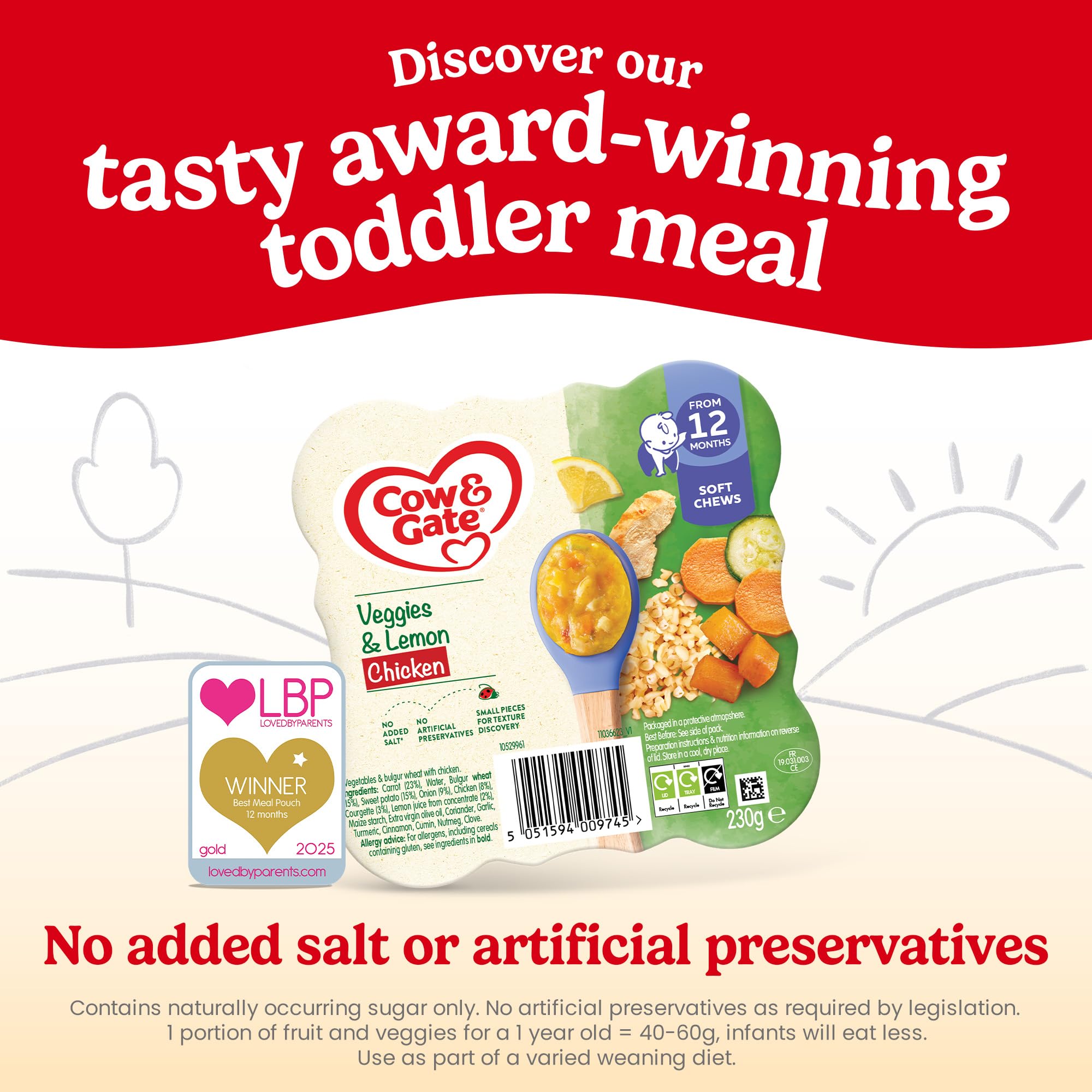 Cow & Gate Sweet Potato Vegetable & Chicken Baby Food Meal | 5x230G Pack | 12+ Months 5