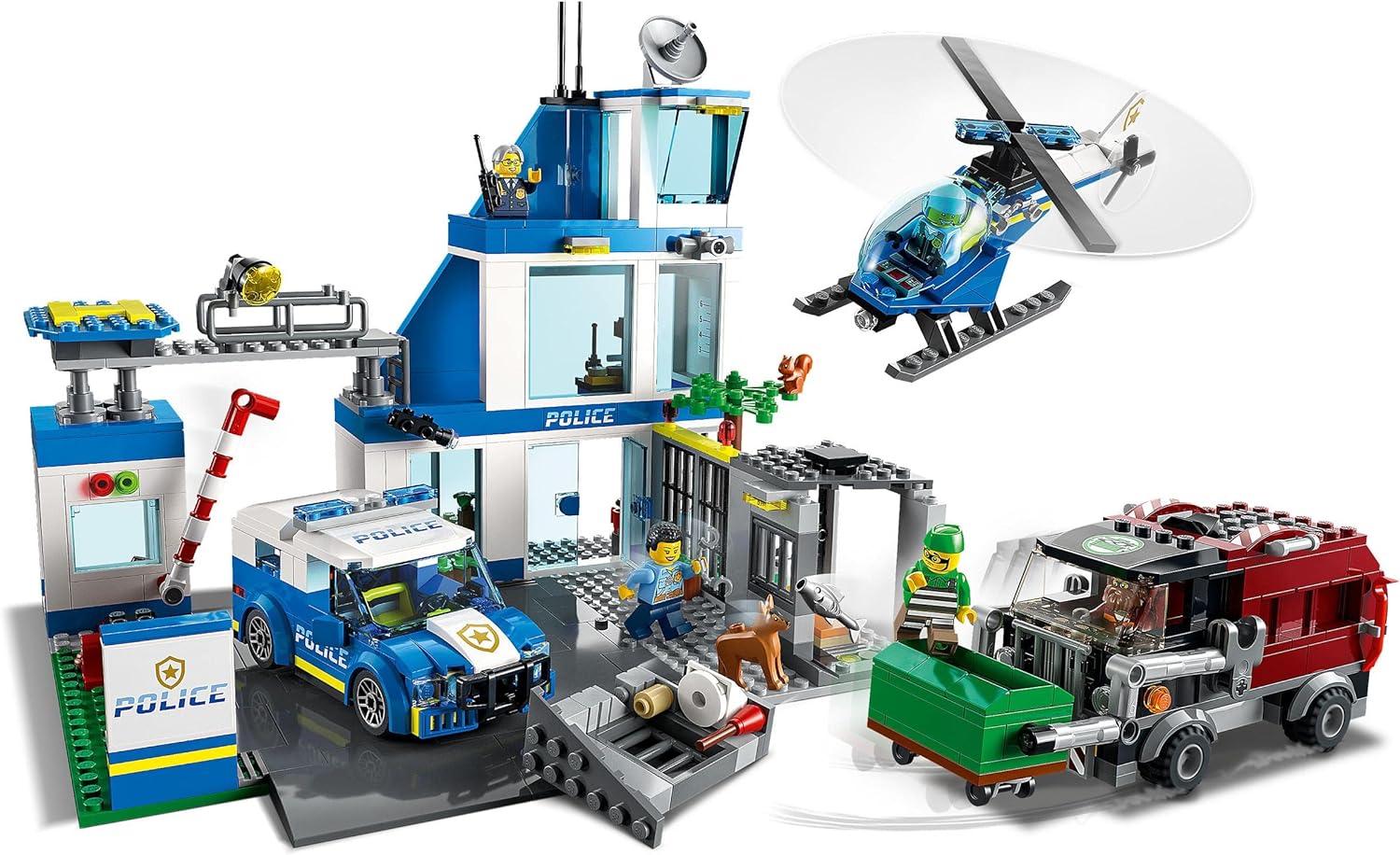 LEGO 60316 City Police Station Playset with Van, Helicopter & Garbage Truck - 668 Pieces 2