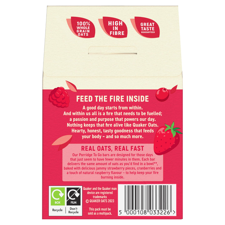 Quaker - Mixed Berries Porridge To Go Breakfast Bars 2x55 g