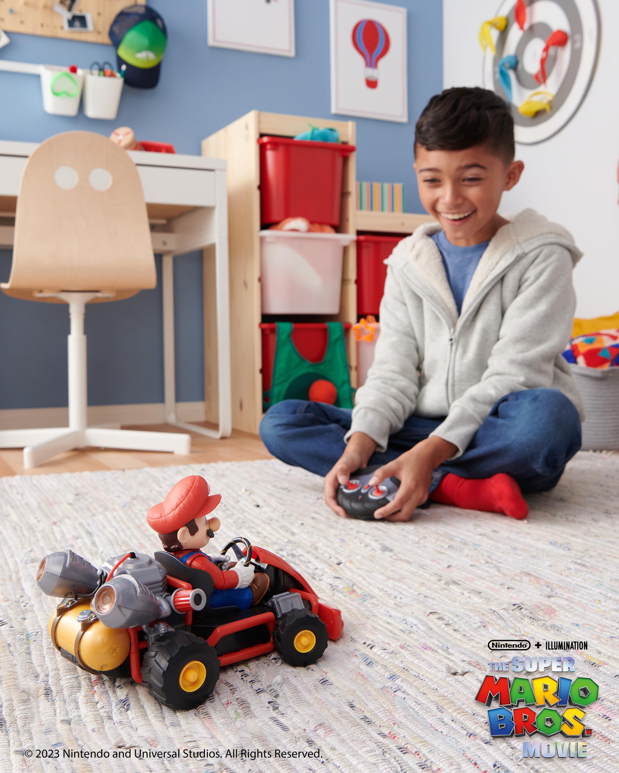 THE SUPER MARIO BROS. MOVIE R/C Car - Full Function 2.4GHz | 100ft Range | Mario Figure Moves | Flashing Light 2