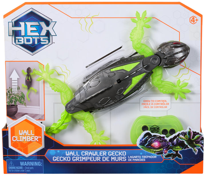 HEX BOTS Wall Crawler Gecko - Remote Control Climbing Robot Toy for Kids 4+