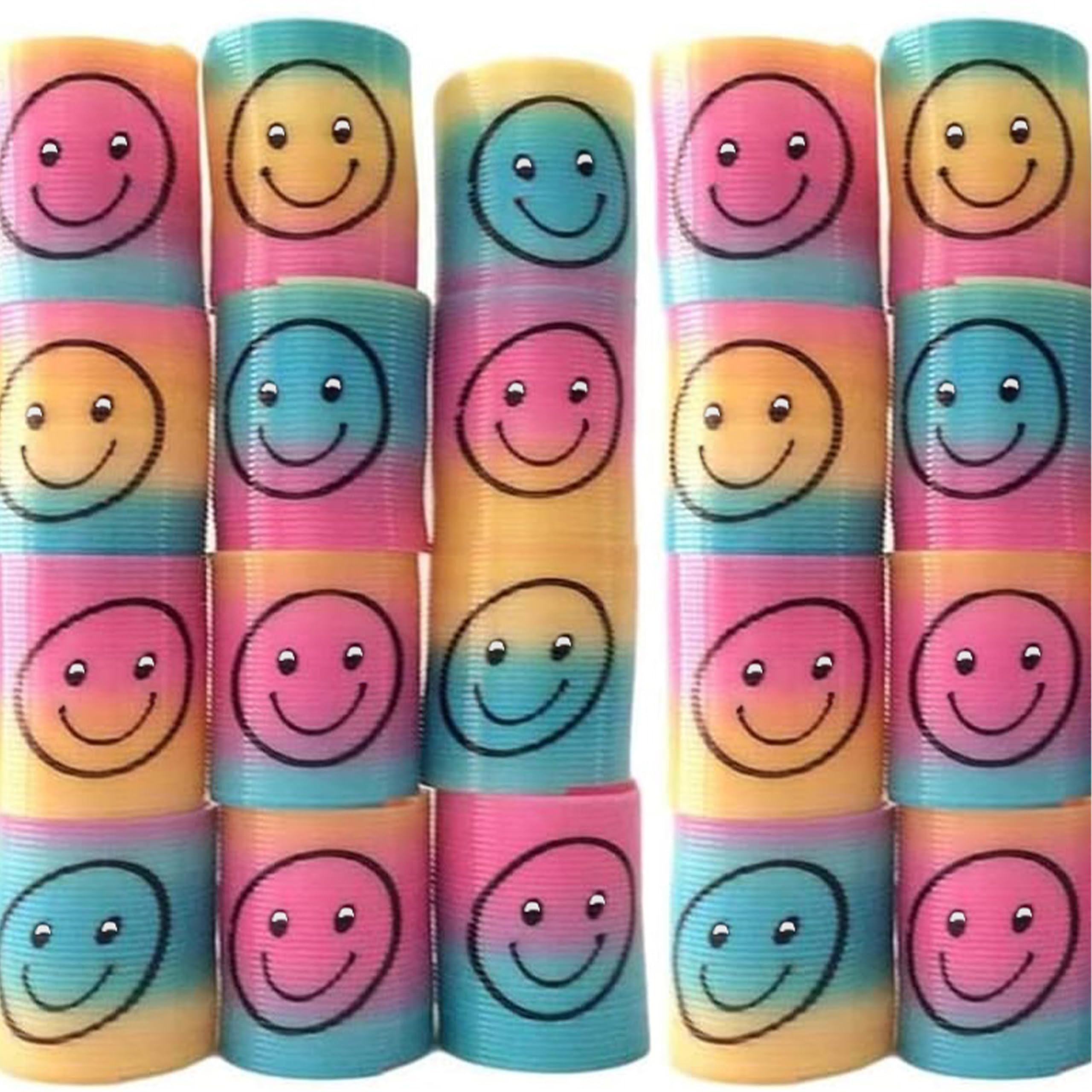 SHATCHI 6Pcs Rainbow Smile Face Spring Toys - Stretches Up to 1 Meter | Plastic 2
