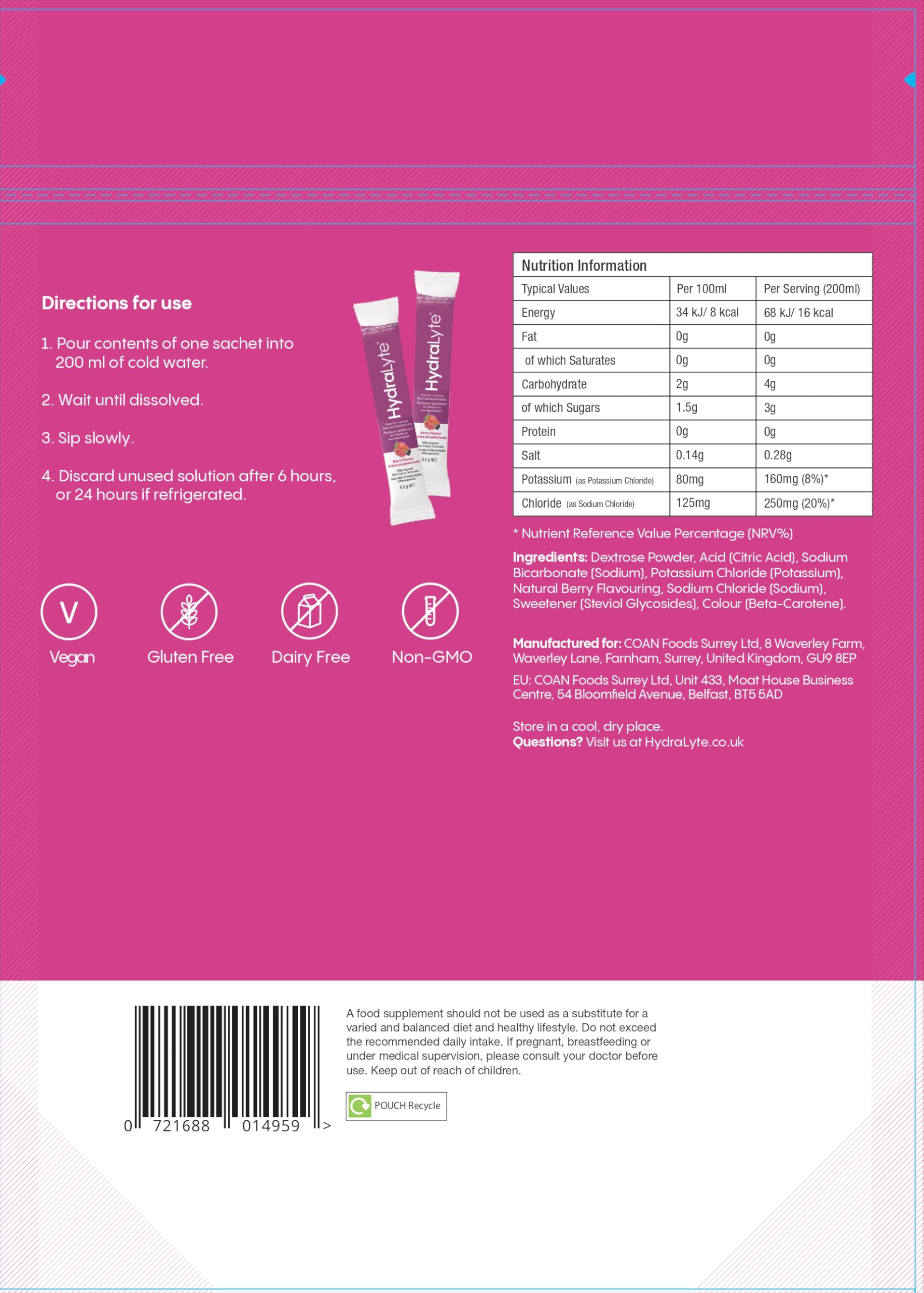 Hydralyte Effervescent Electrolytes Powder Sachets - 20 Sticks | Energy Management | Supports Electrolyte Balance 5