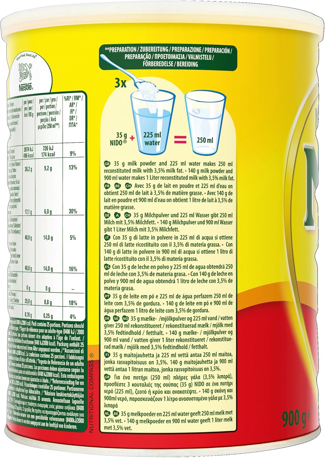 Nestlé Nido Instant Full Cream Milk Powder - 900 g