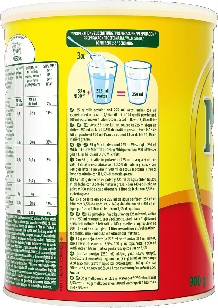 Nestlé Nido Instant Full Cream Milk Powder - 900 g