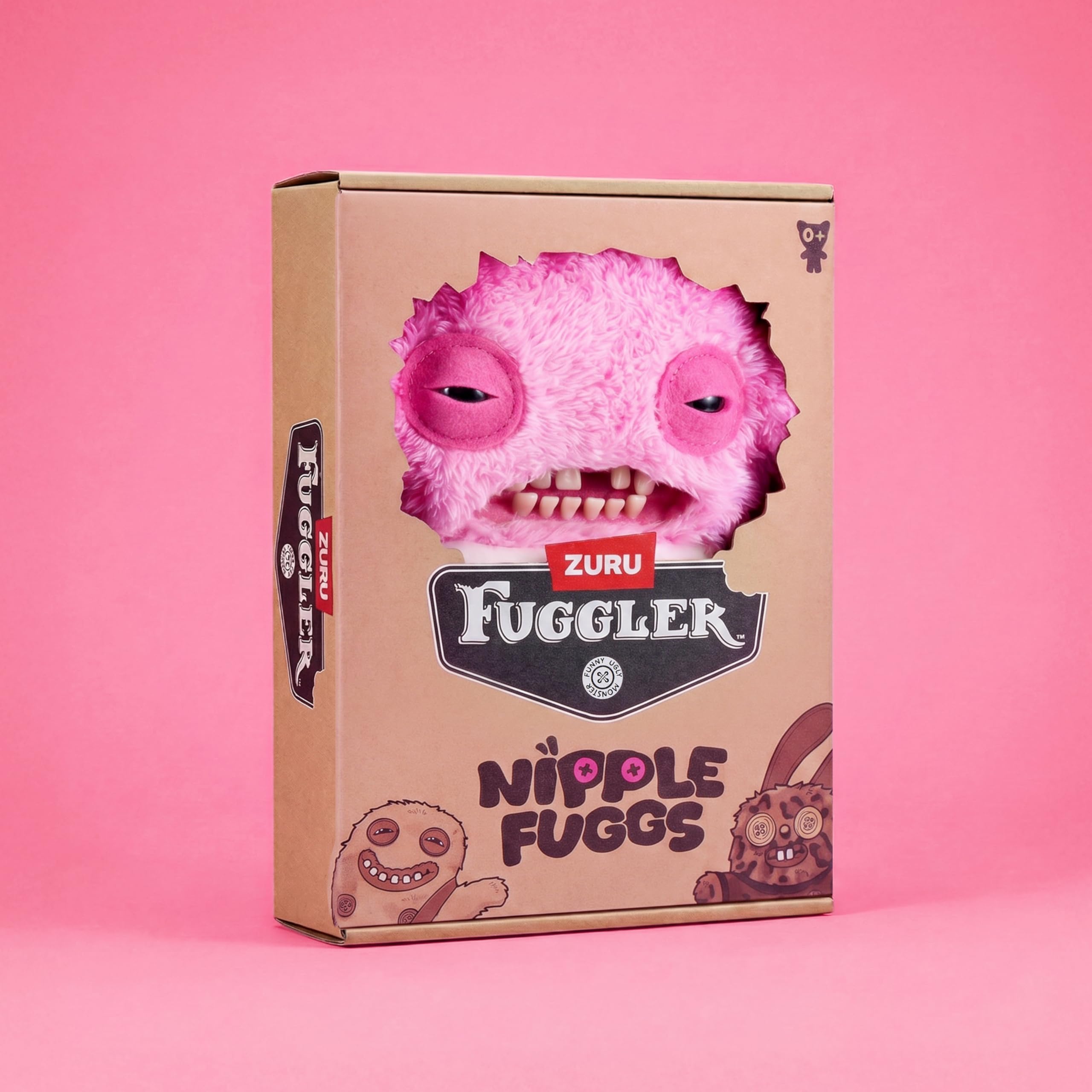 Fuggler Sir Nobbynuts 9 Inch Plush Soft Doll - Pink, Polyester