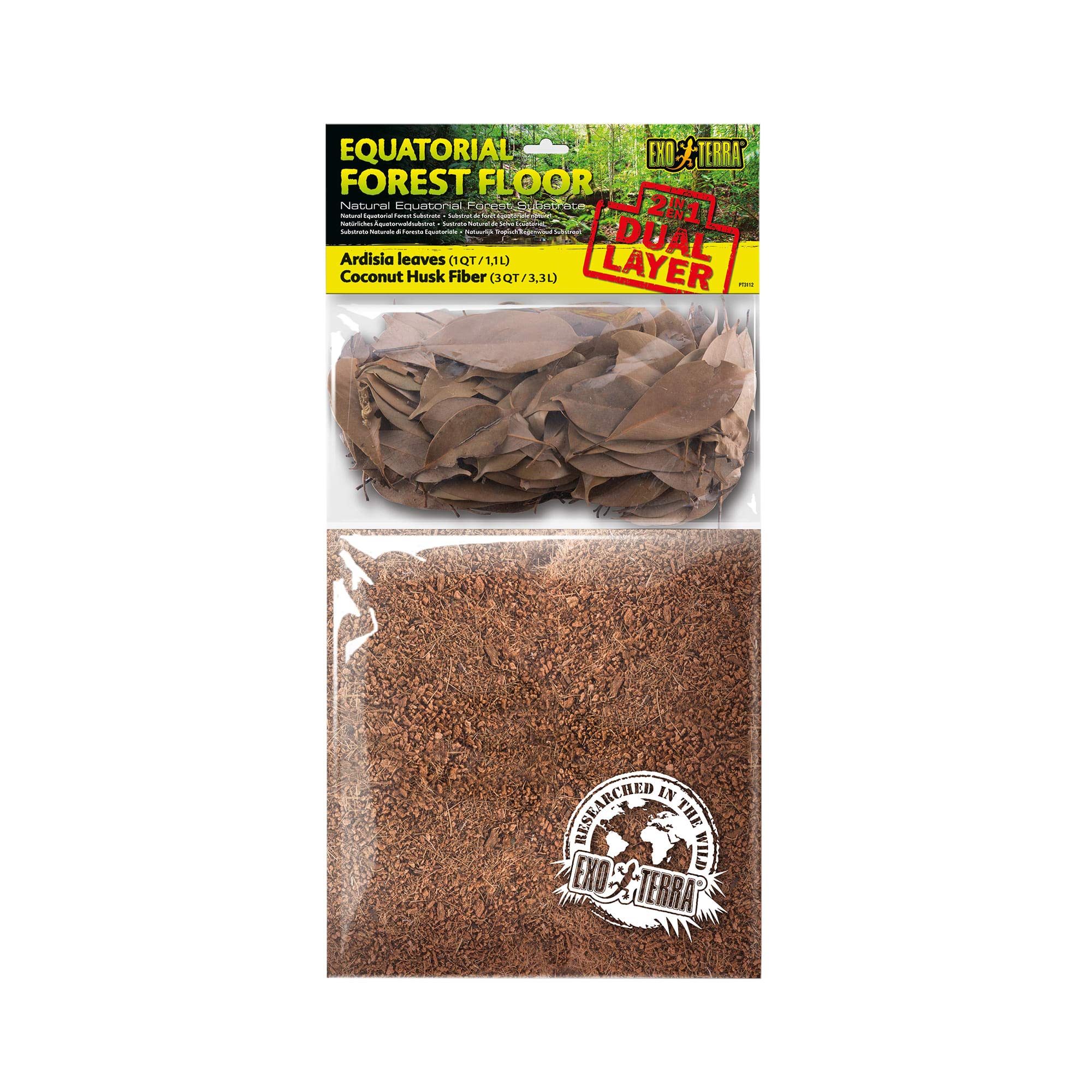 Exo Terra Equatorial Forest Substrate - Natural Look, Moisture Retention | 4.4 Litres, Brown