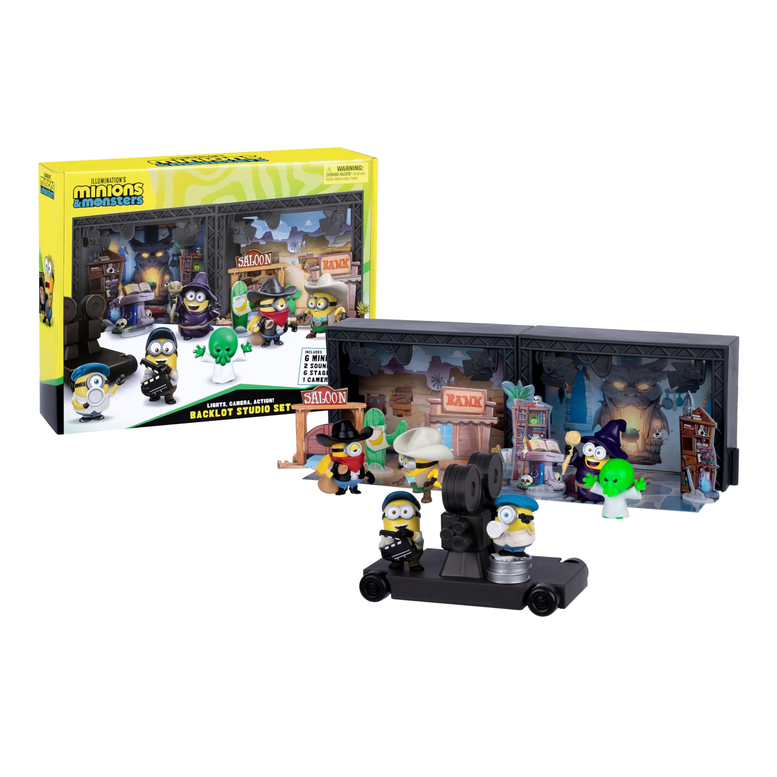 MINIONS Illumination's Monsters Backlot Studio Set with 6 Figures | Ages 4+ | Model 59368 1