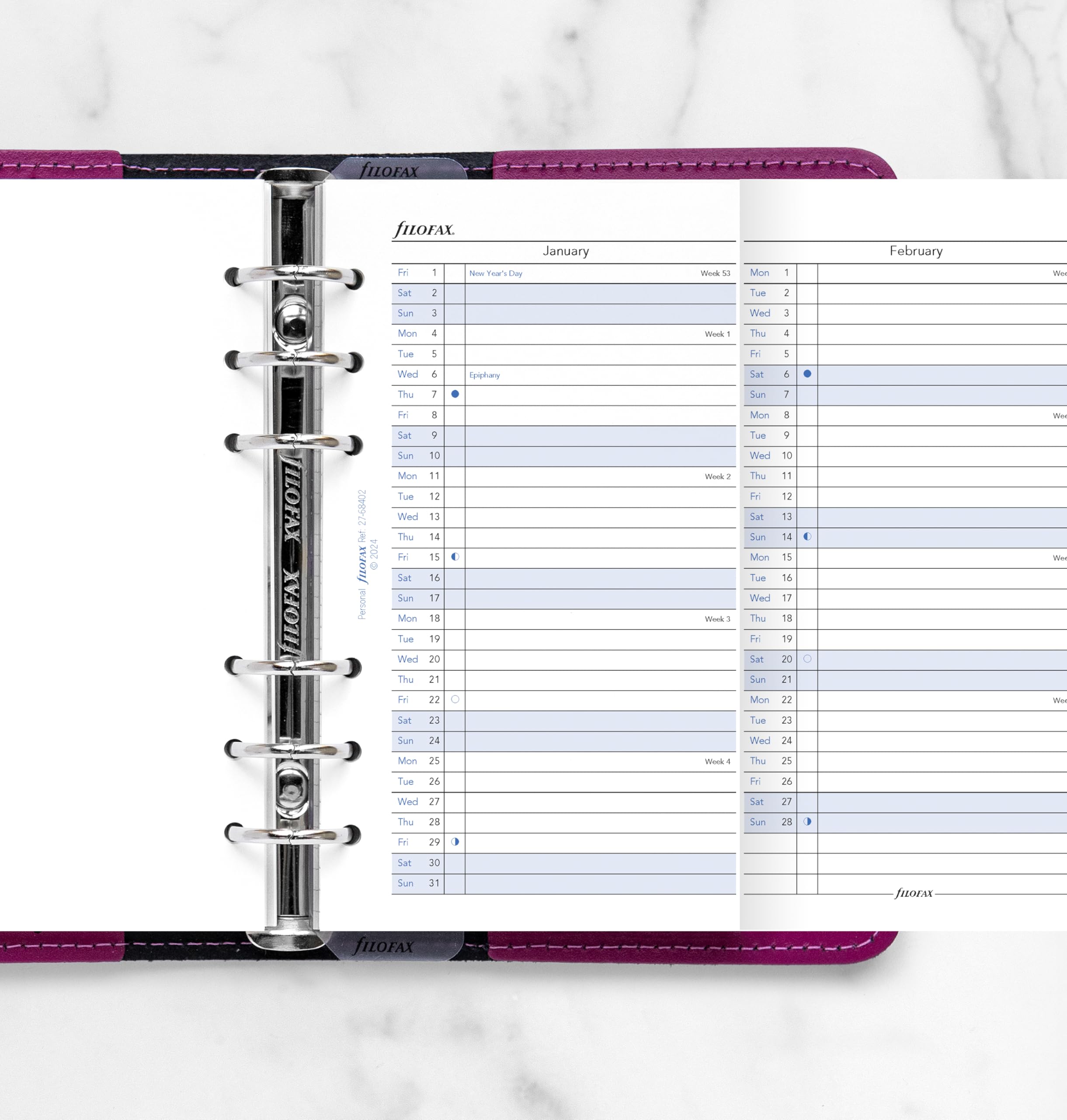Filofax Personal 2027 Vertical Year Planner Refill | 100gsm Fountain Pen Friendly Paper | 95mm x 171mm 2