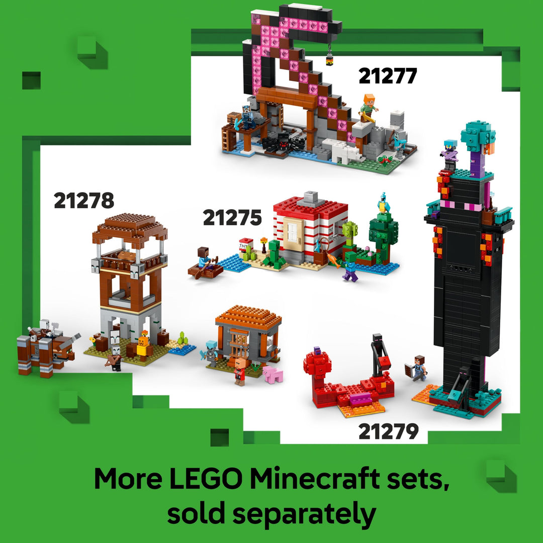 LEGO Minecraft The Warden Encounter 21274 - Buildable Warden Figure with Minifigure and Lush Cave Set