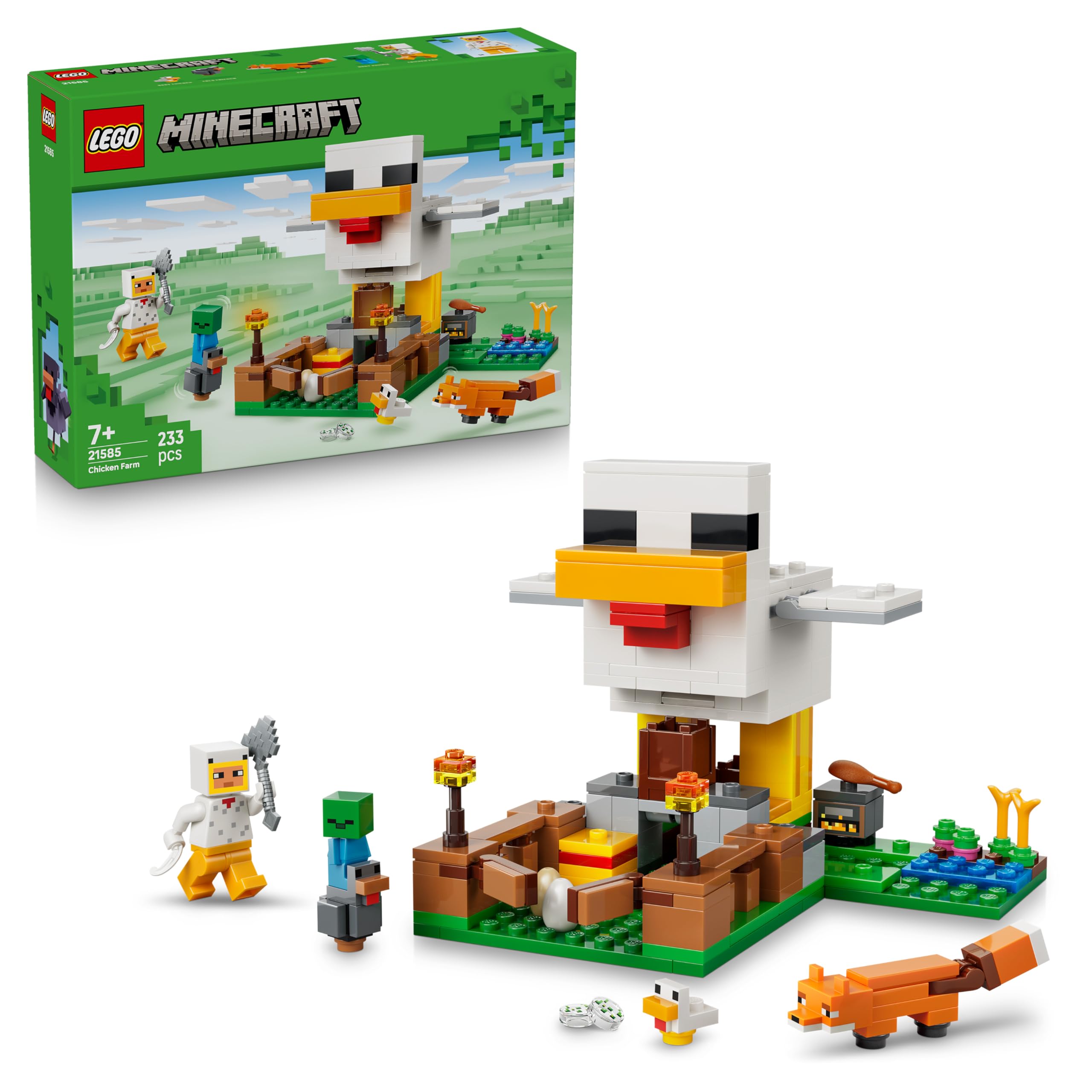 LEGO Minecraft Chicken Farm Building Set 21585 | Ages 7+ | Includes Chicken Fan Minifigure 1