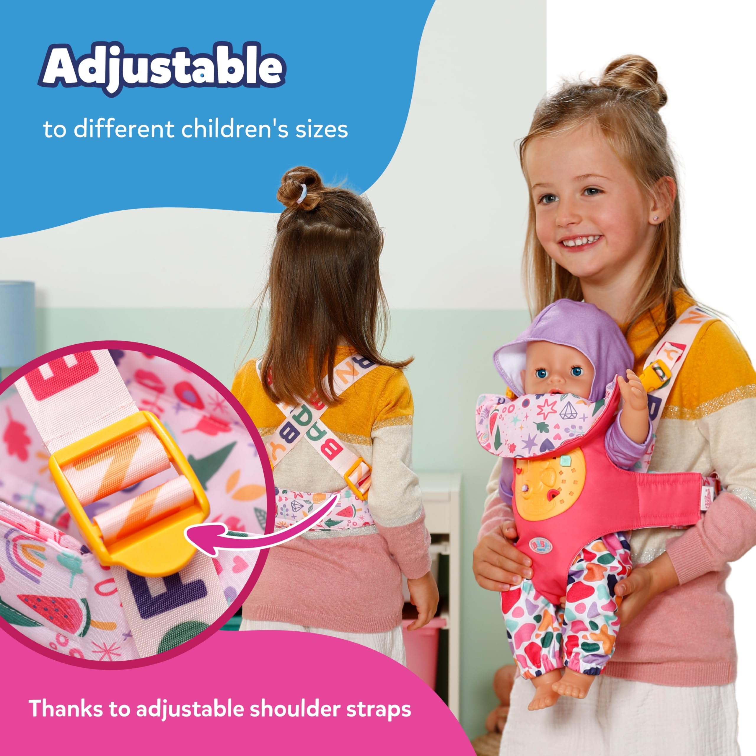 BABY born Baby Carrier Pin-Play with Adjustable Harness for Dolls 3