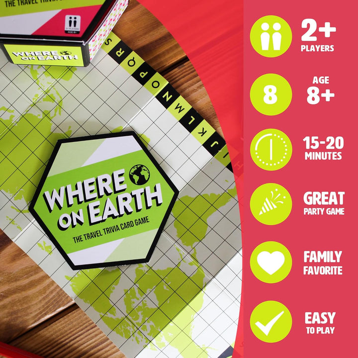 Ginger Fox Where On Earth Trivia Card Game for Ages 8+