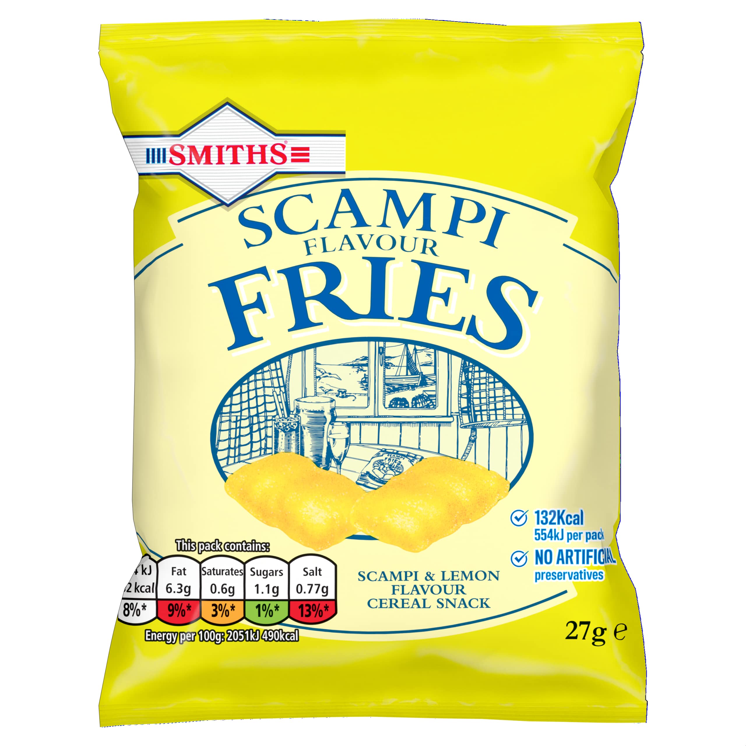 Smiths Savoury Selection Scampi & Lemon Fries 27g (Sheet of 24 Bags) - Vegetarian Pub Snack 4