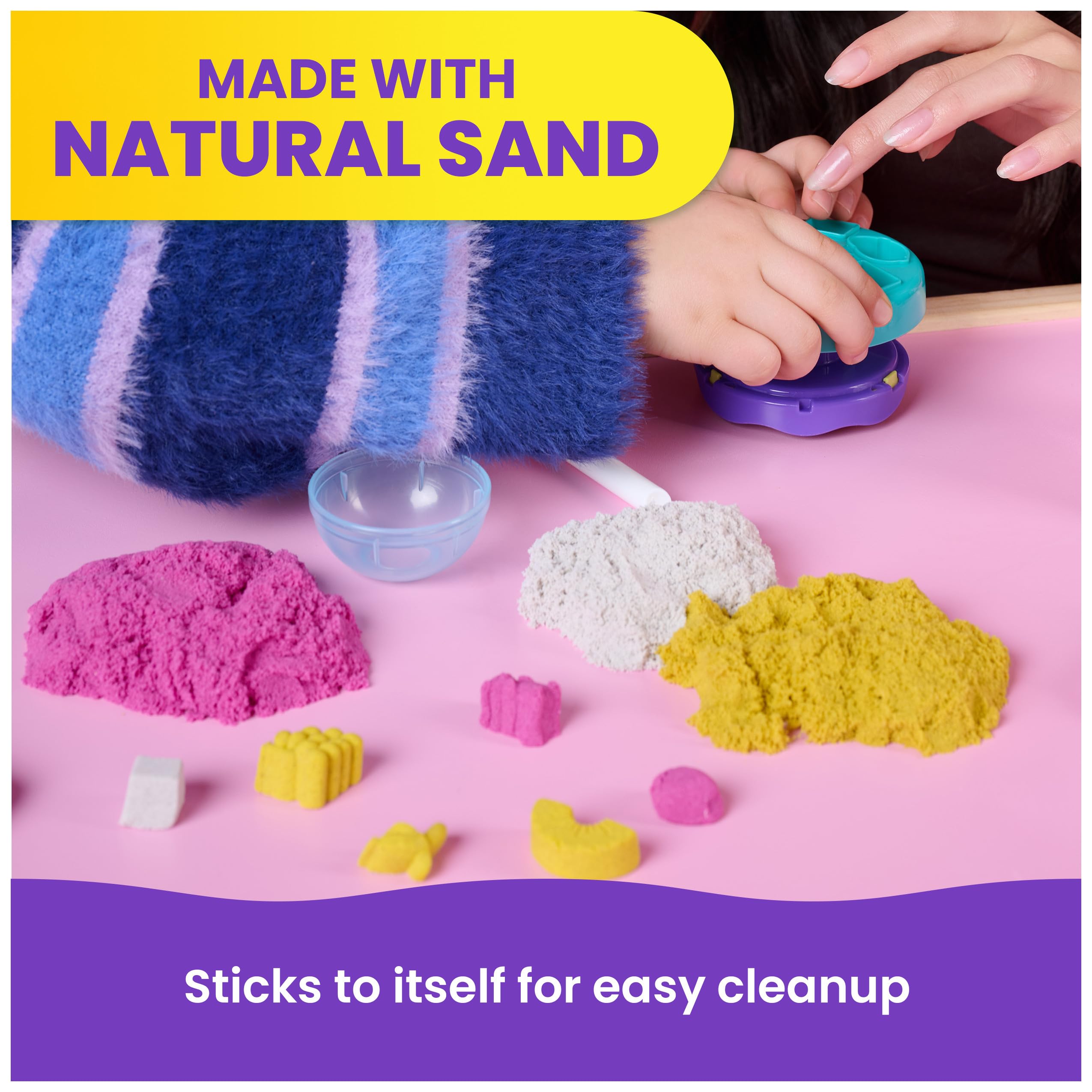 Kinetic Sand Smoothie Mixer Playset with 14 oz Play Sand, Tools, and Popsicle Mould | Ages 5-14 9