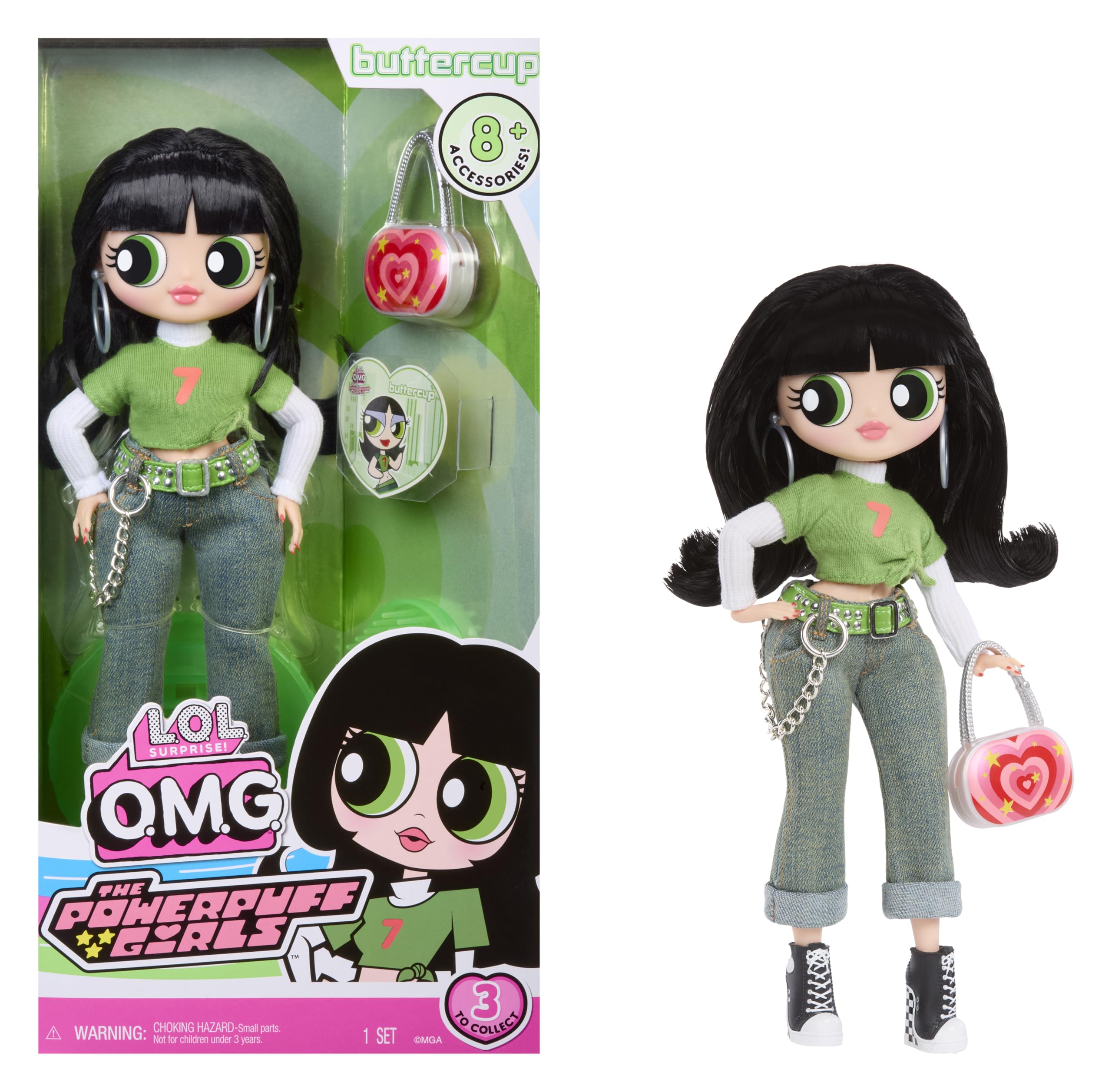 L.O.L. Surprise! OMG The Powerpuff Girls Doll - Buttercup - Fashion Doll with Outfit & Accessories, Ages 3+ 1