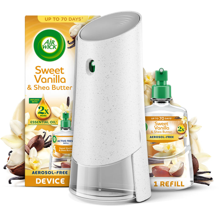 Air Wick - Sweet Vanilla & Shea Butter Aerosol-Free Automatic Spray Kit