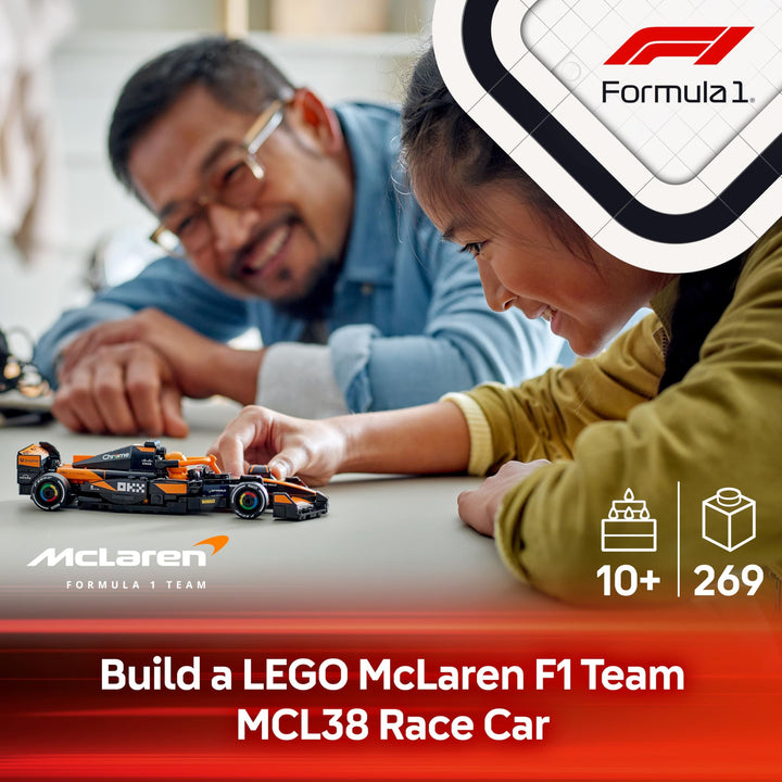 LEGO Speed Champions McLaren F1 Team MCL38 Race Car Toy with Collectible Driver Minifigure - Building Set for 10+