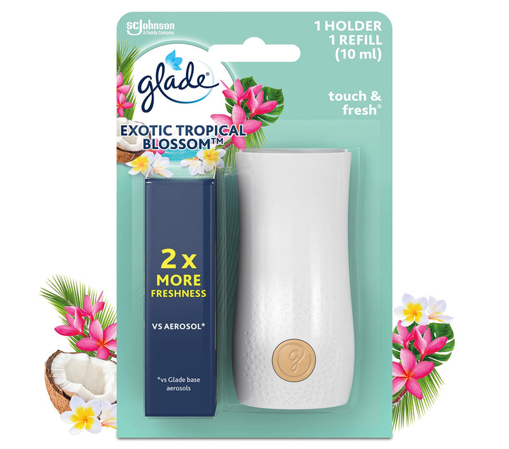 Glade Touch & Fresh Air Freshener Holder and Refill with Monoi Blossom, Elderflower & Coconut Milk
