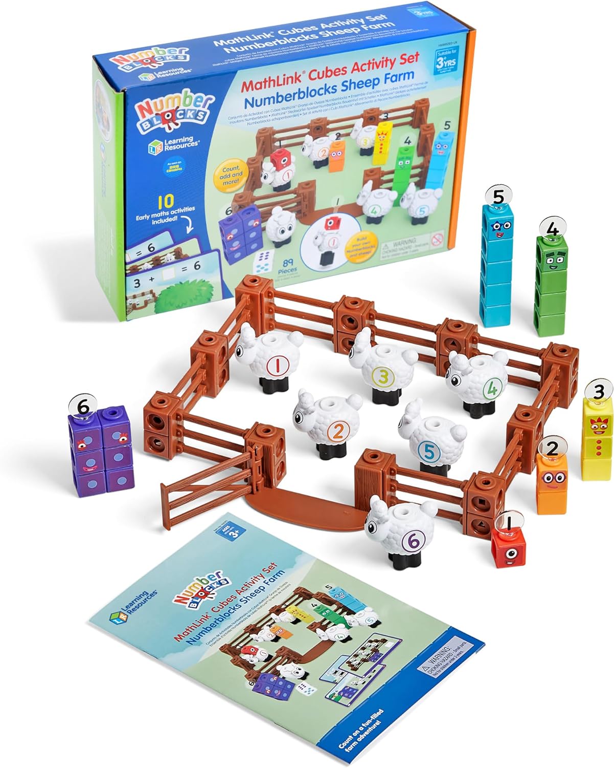 Learning Resources MathLink Dice Set - Numberblocks Counting Sheep Play Farm, Ages 3-7 1