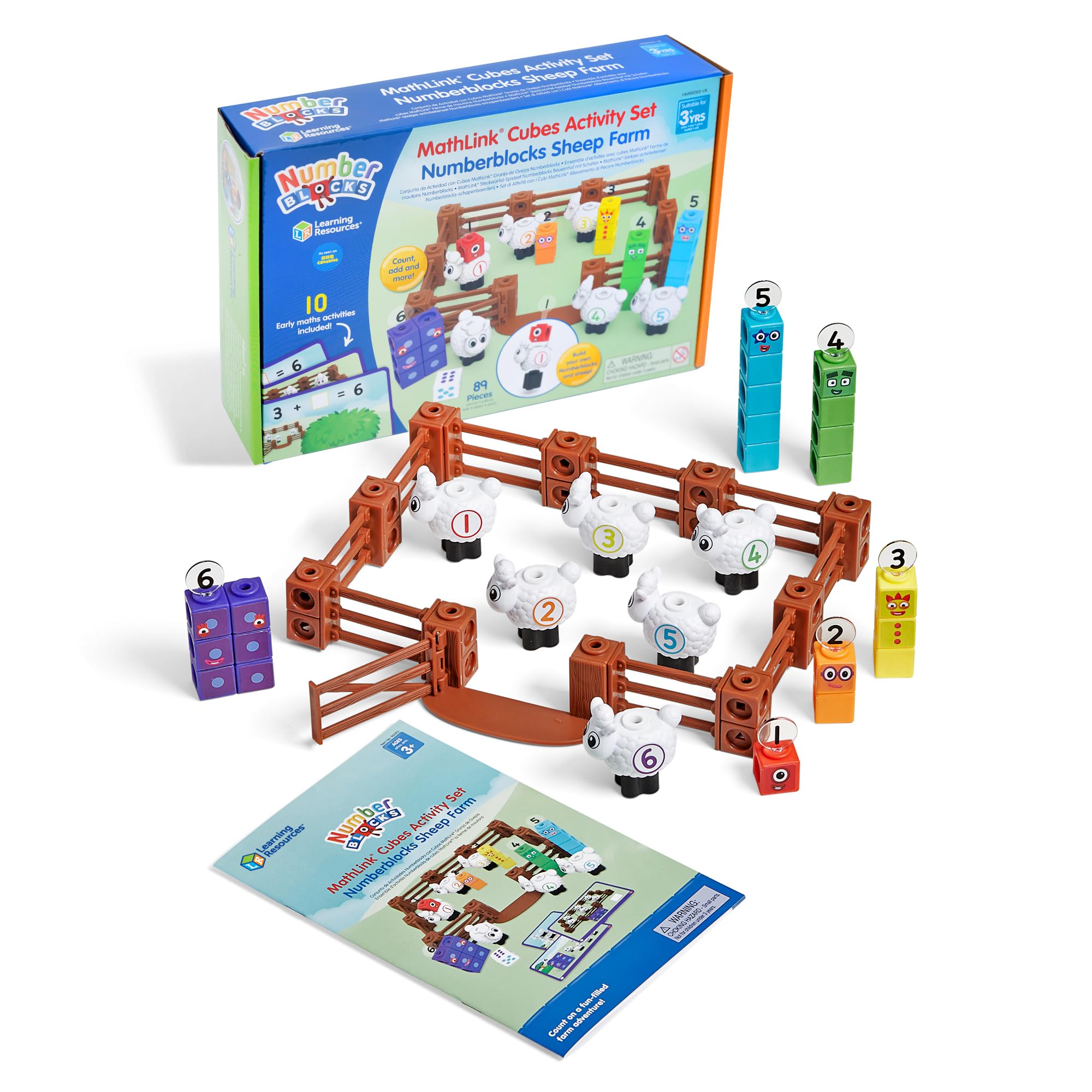 Learning Resources MathLink Cubes Numberblocks Sheep Farm Set for Ages 3+ | 53 Pieces