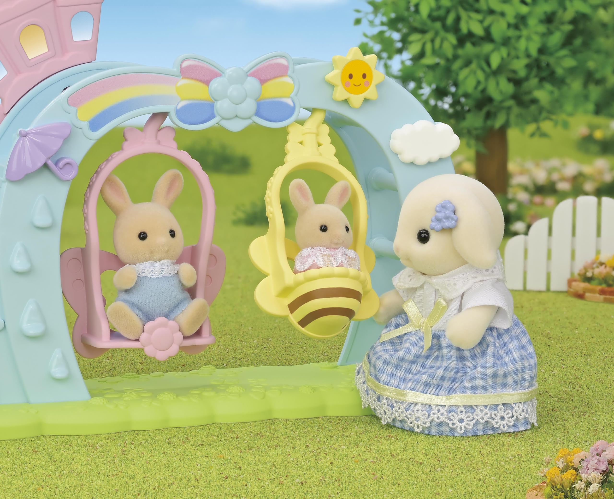 Sylvanian Families Nursery Swing Playset | Includes Milk Rabbit Baby | Ages 3+ 5