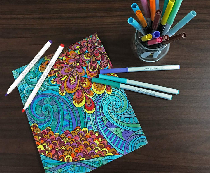 Crayola Bright Supertips Pastel Edition - Washable Felt Tip Pens for Kids, Ages 3+