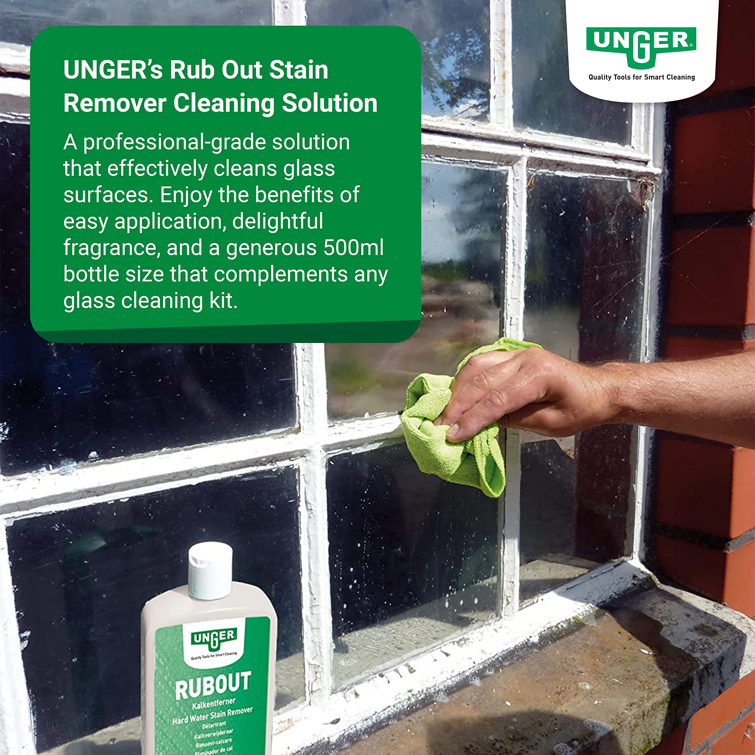 Unger Rub Out Stain Remover - Removes Hard Water Stains & Limescale | 500ml Liquid