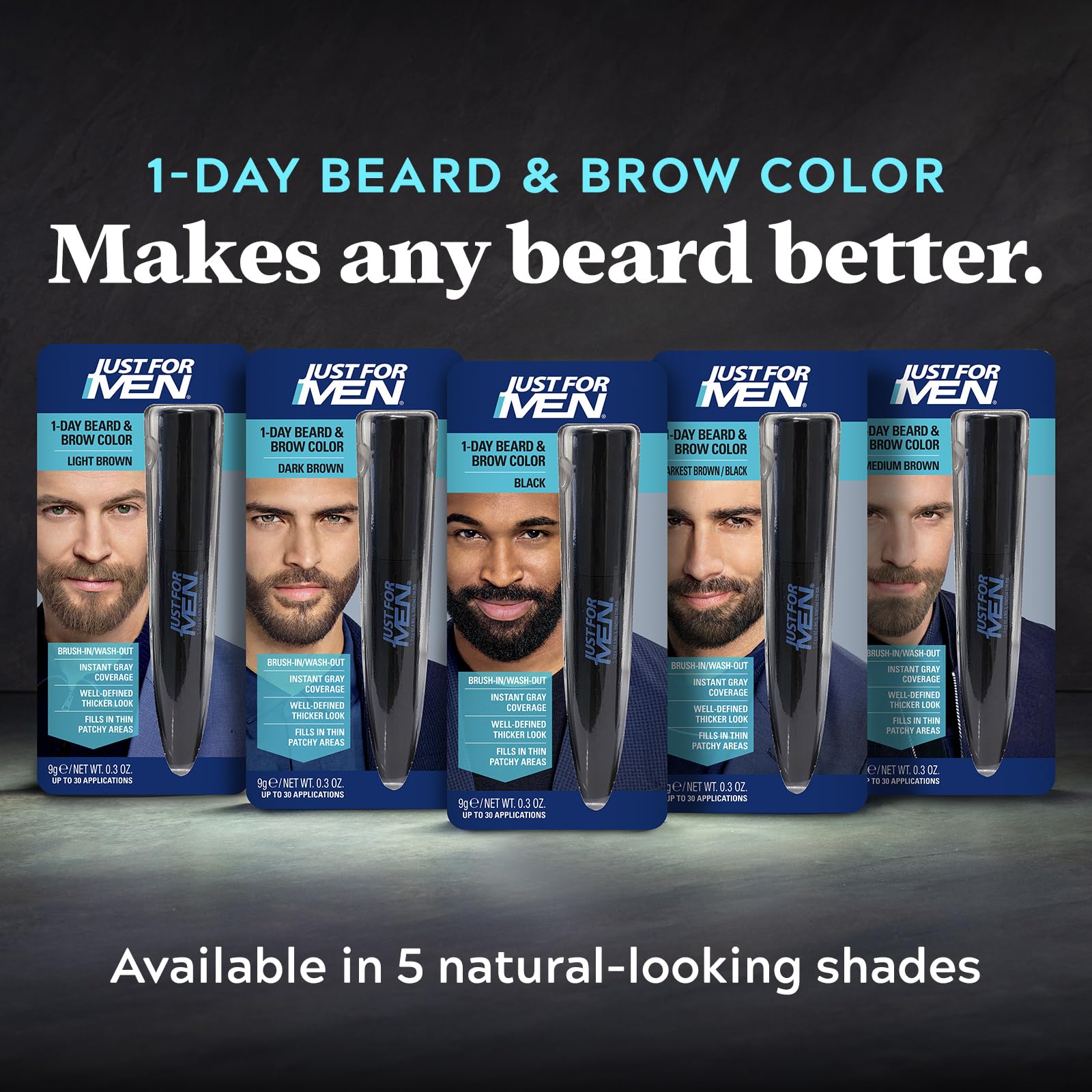 Just For Men 1-Day Beard and Brow Colour Brush - Brown, 9 ml 6