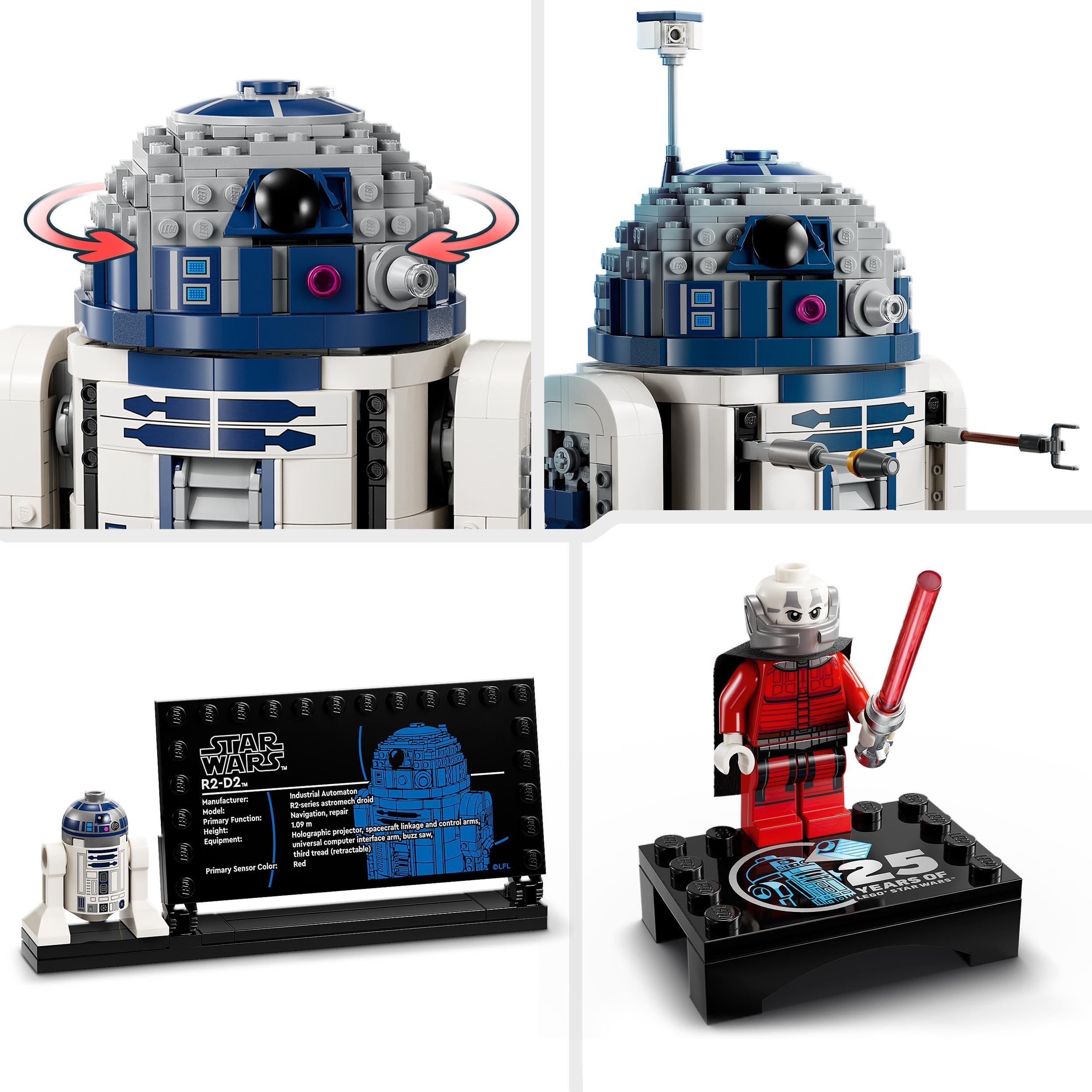 LEGO Star Wars R2-D2 Building Set - 1050-Piece Model with Minifigures for Ages 10+ 5