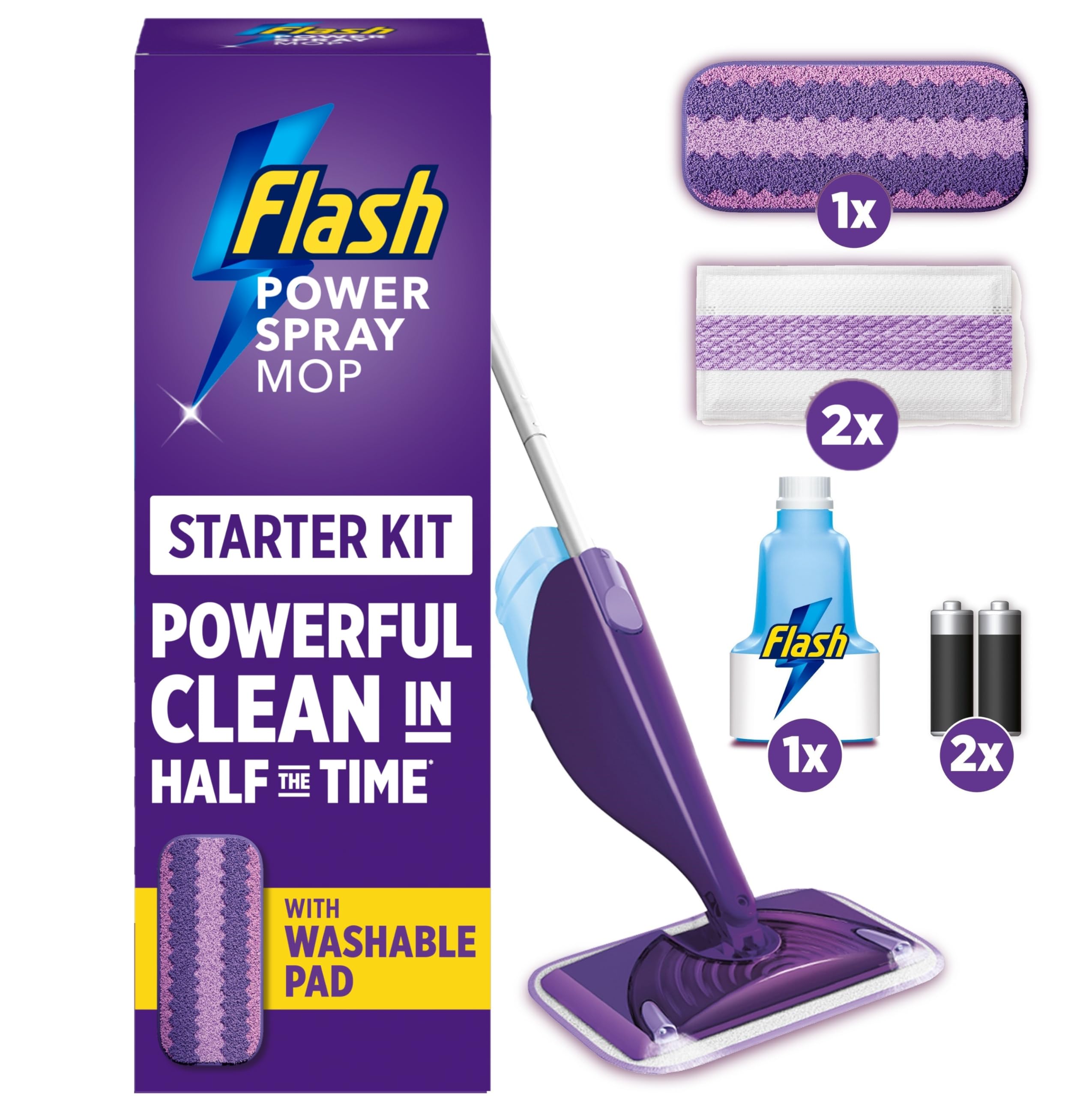 Flash Powermop Floor Cleaner Starter Kit - Spray Mop with Washable Microfiber Pad 9