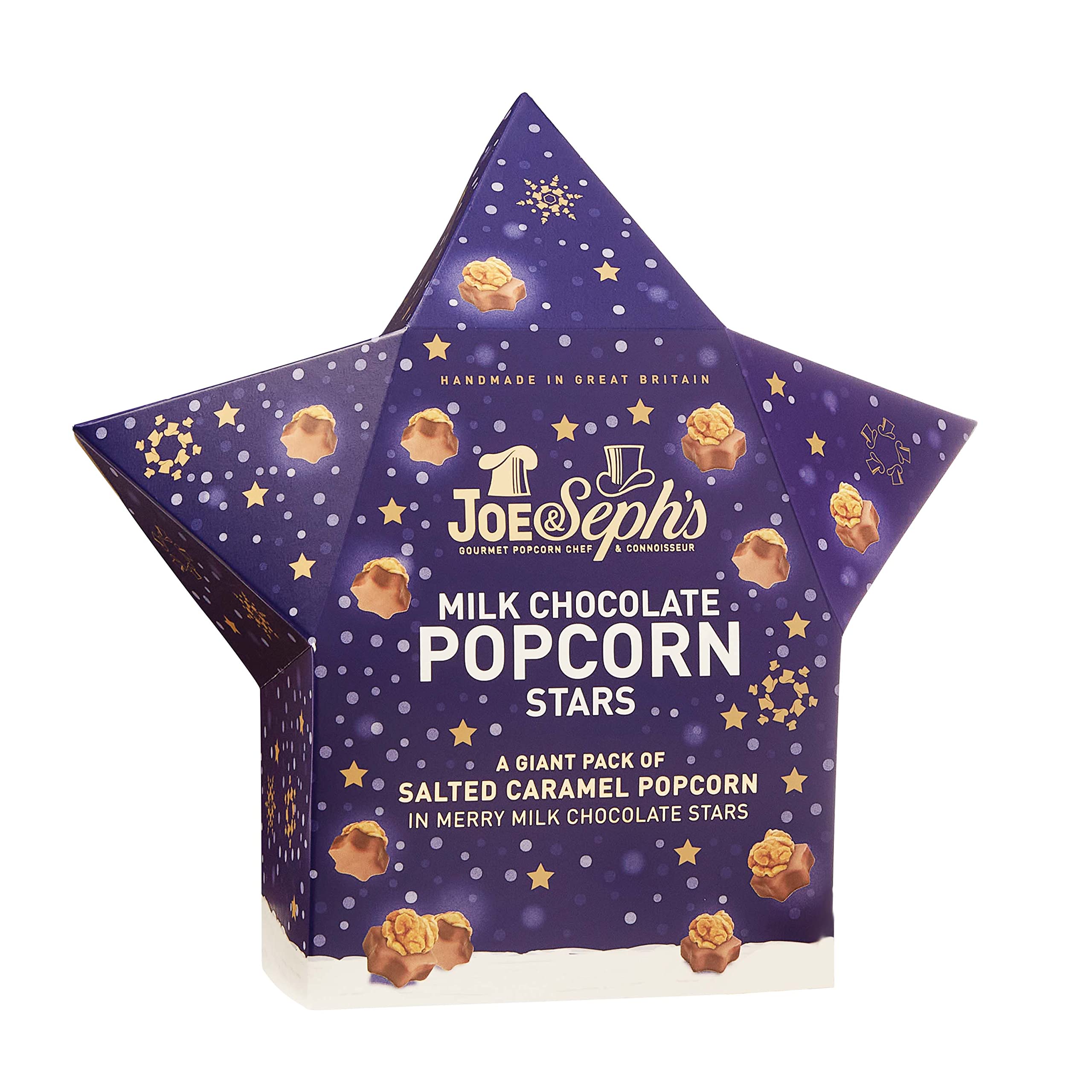 Joe & Seph's Milk Chocolate Popcorn Star (105g) | Handmade Salted Caramel Popcorn in Milk Chocolate