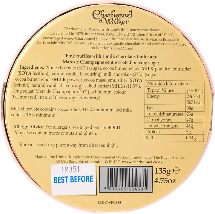 Charbonnel et Walker Pink Marc de Champagne Truffles, 135g