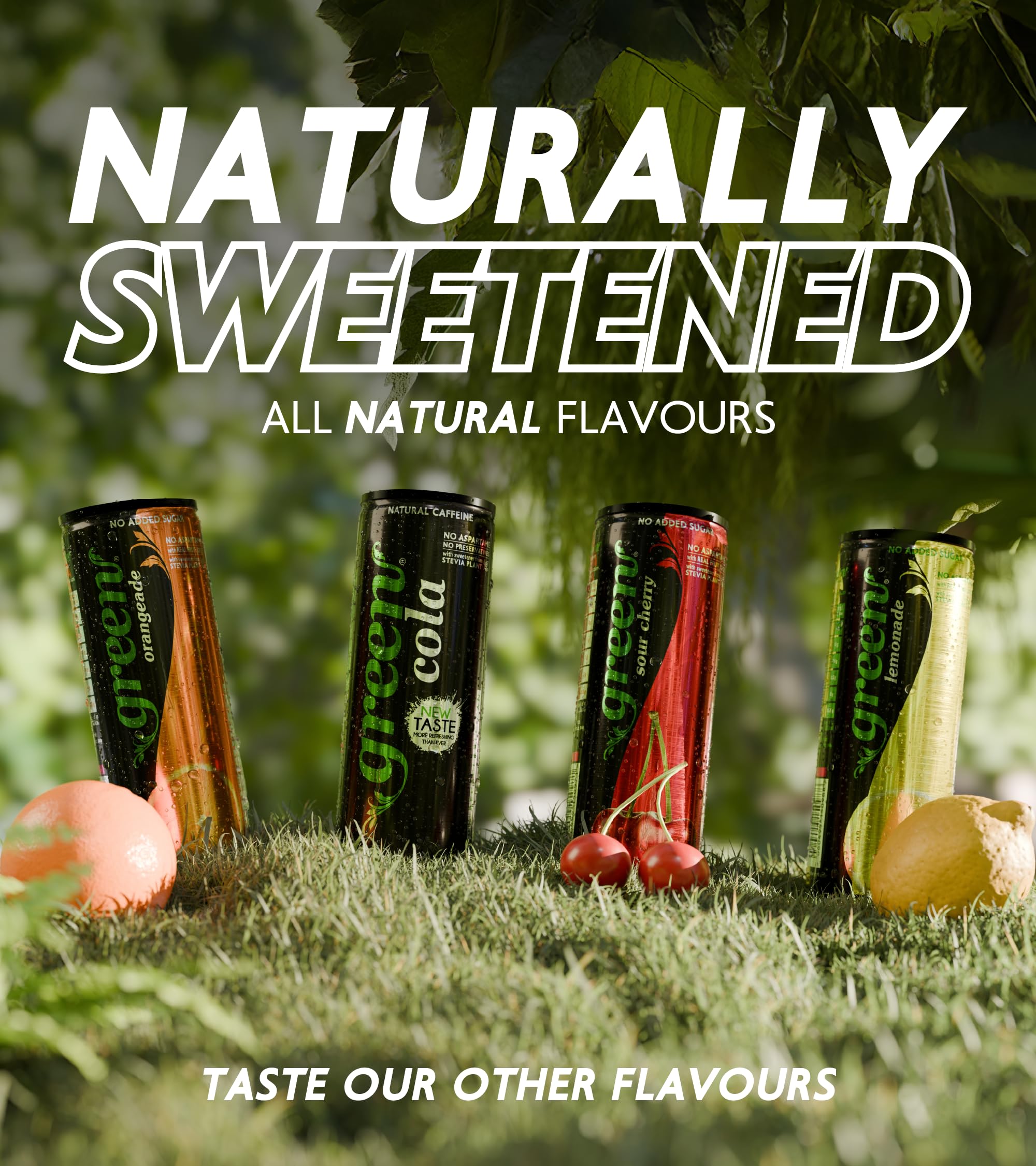 Green Cola Green Orangeade - Low Calorie Sparkling Soft Drink with 20% Natural Juice | 4 x 330ml Cans 4