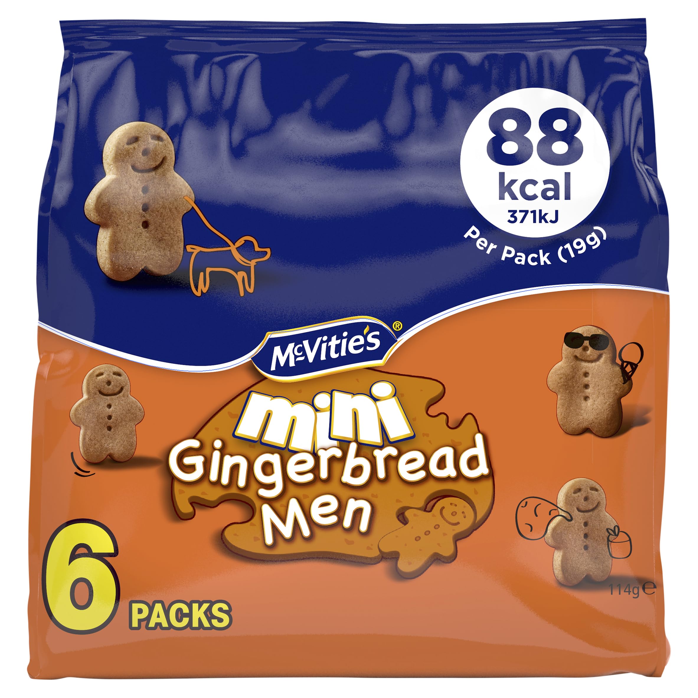 McVitie's Mini Gingerbread Men Chocolate-Covered Cookies (Pack of 6) 1