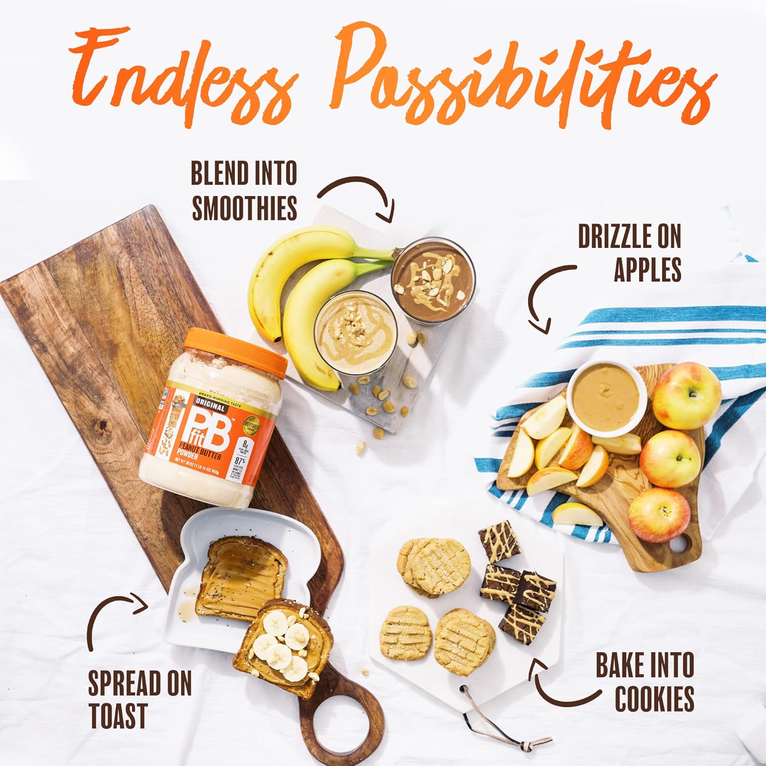 PBfit Peanut Butter Powder - 87% Less Fat, High Protein, Gluten Free, 225g 10