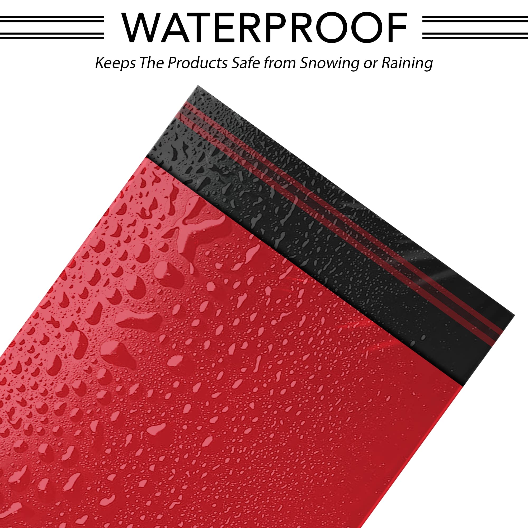 iSOUL Strong Large Mailing Postal Bags - 100 Pack | 12 x 16 Inch | Red | Water Resistant 3