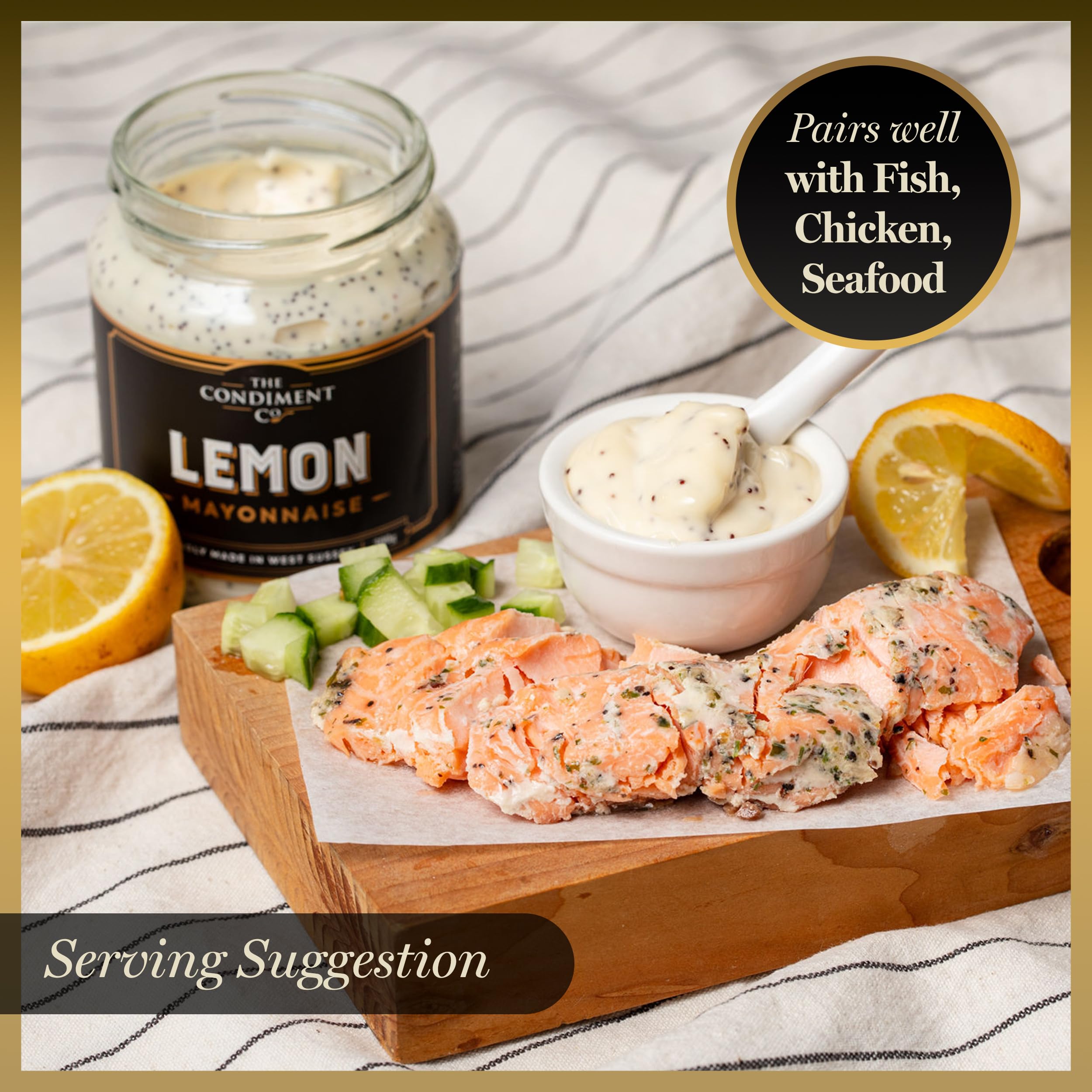 The Condiment Company Lemon Mayonnaise (300g Jar) - Free Range, Gluten Free 3