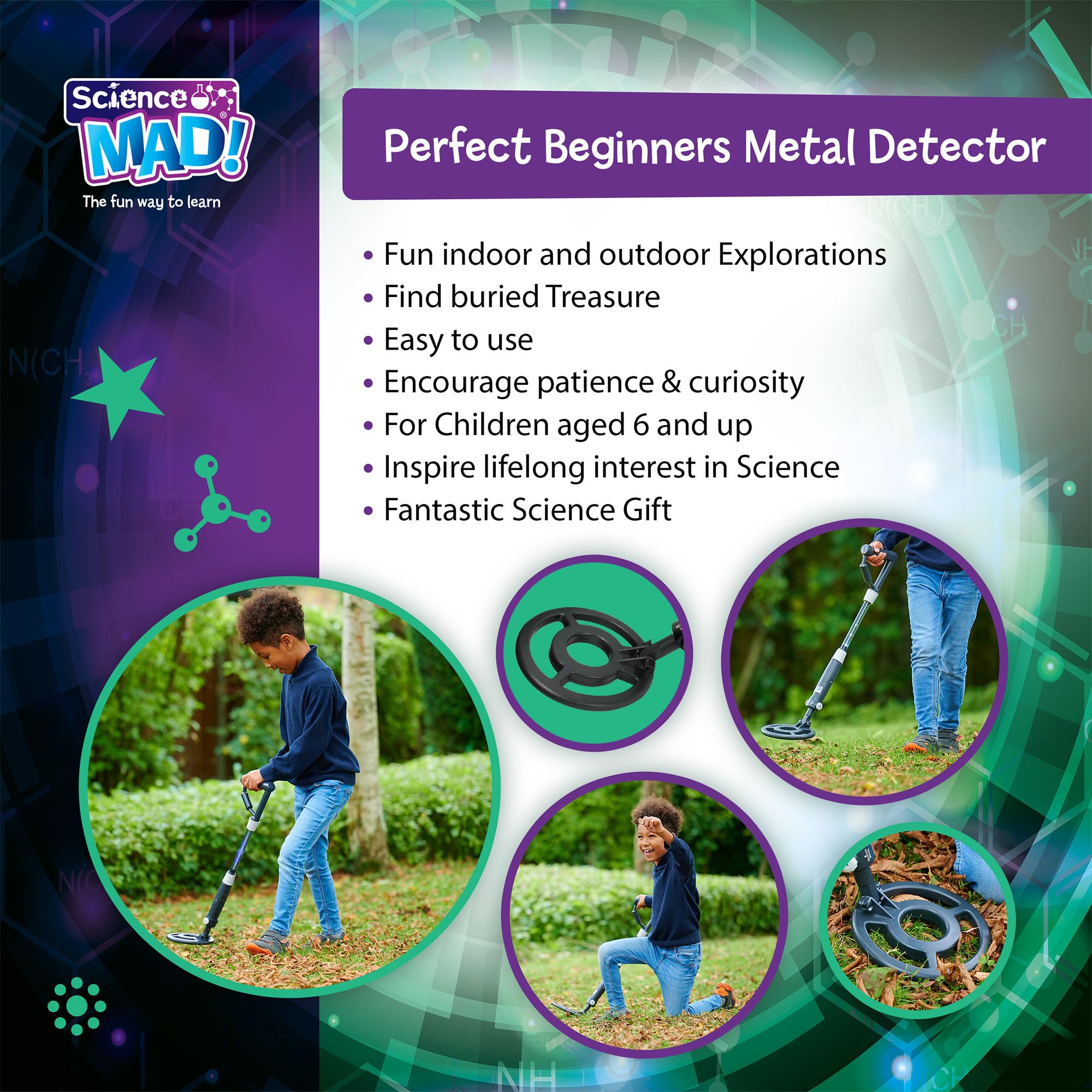 Science Mad Digital Metal Detector - Kids Fun Treasure Finder Wand Toy | Ages 8+