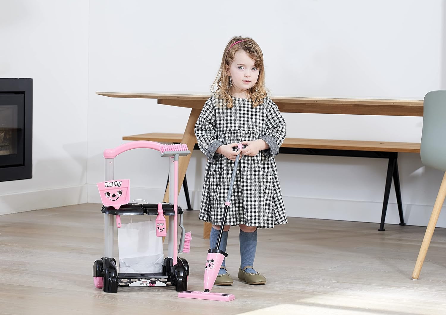 Casdon Hetty Cleaning Trolley - Hetty-Inspired Pretend Play Cleaning Set for Kids 3+ 4