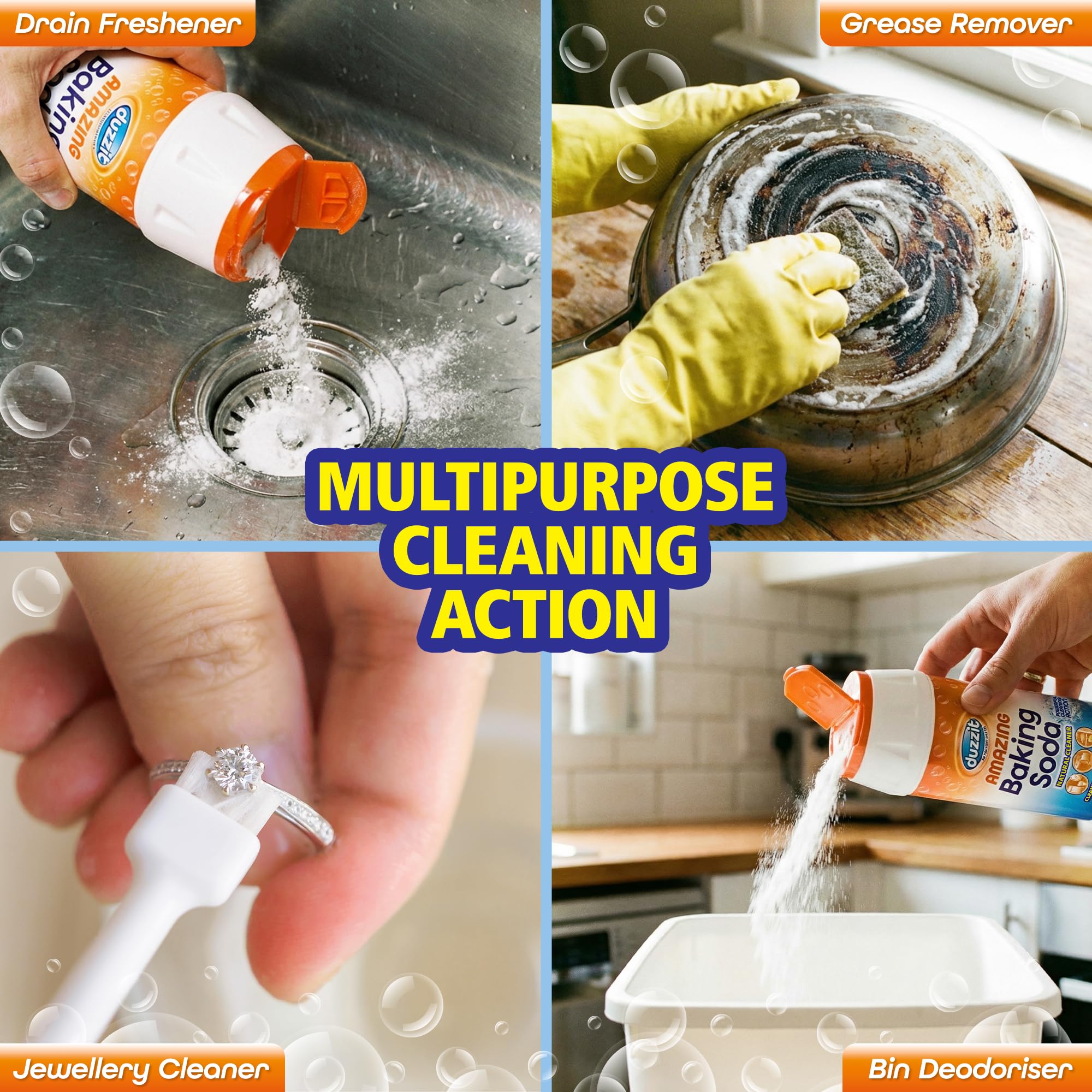 Duzzit Amazing Baking Soda - 350g Powder for Powerful, Natural Cleaning & Deodorising 5
