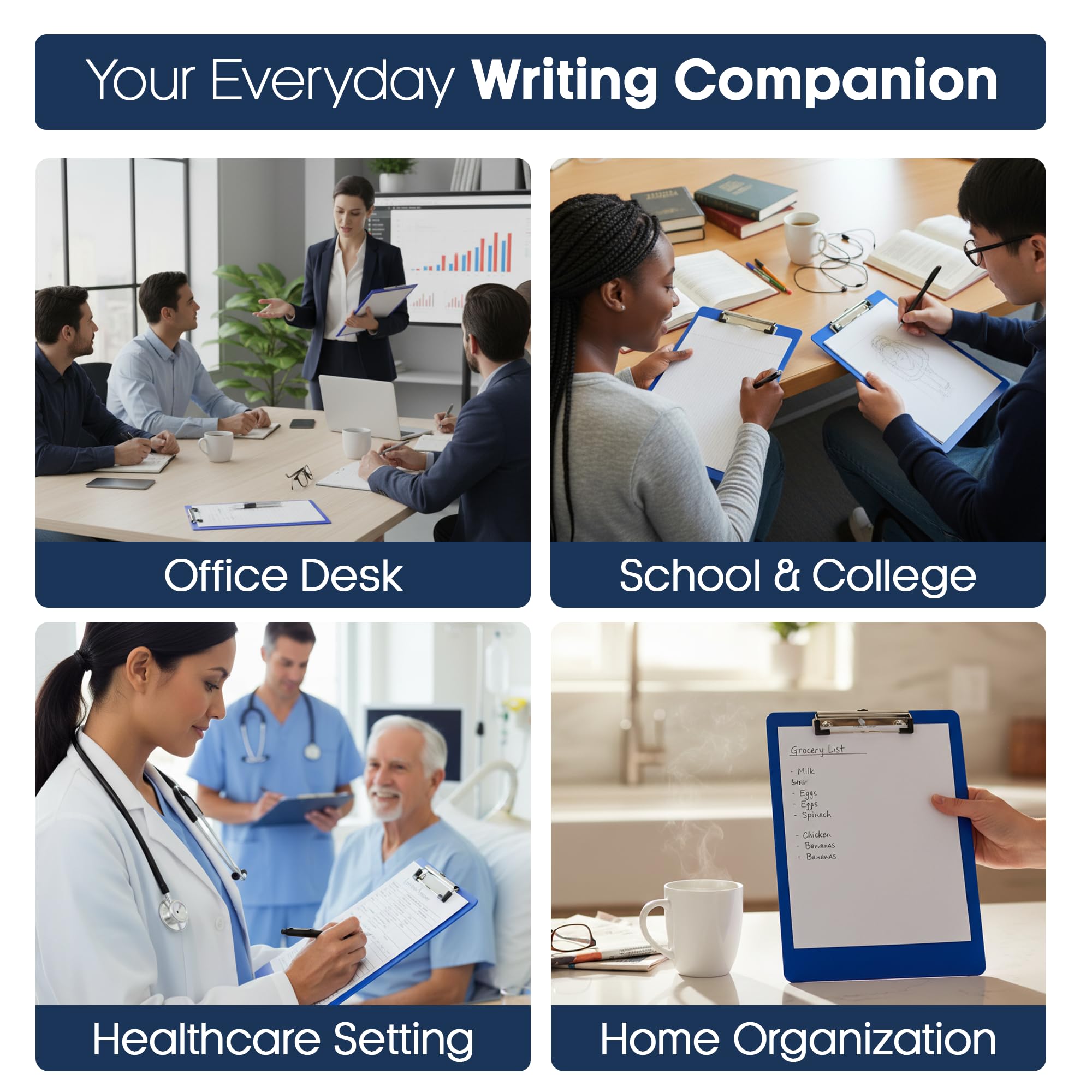 SECO A4 Translucent Blue Clipboard - Durable PVC | Heavy Duty Clip | Holds up to 50 Sheets 5