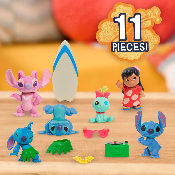Just Play Disney Lilo & Stitch - 11-Piece Collectible Figure Set with Accessories